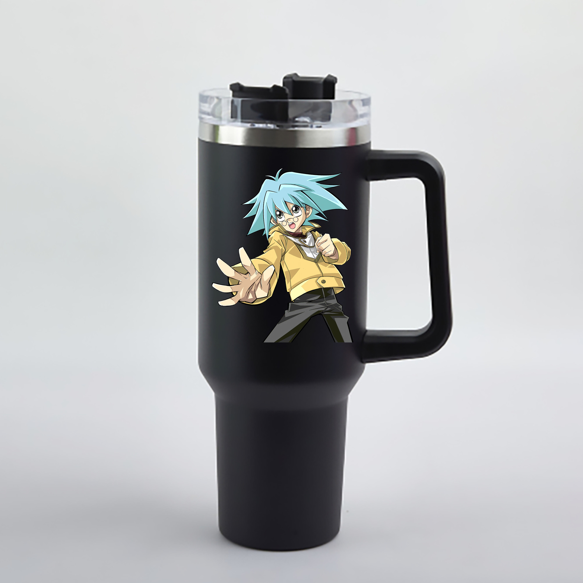（画像用） 遊☆戯☆王 Yu-Gi-Oh! 1200mL車用タンブラー - クリスタルステッカー（プラスチックストロー付き）