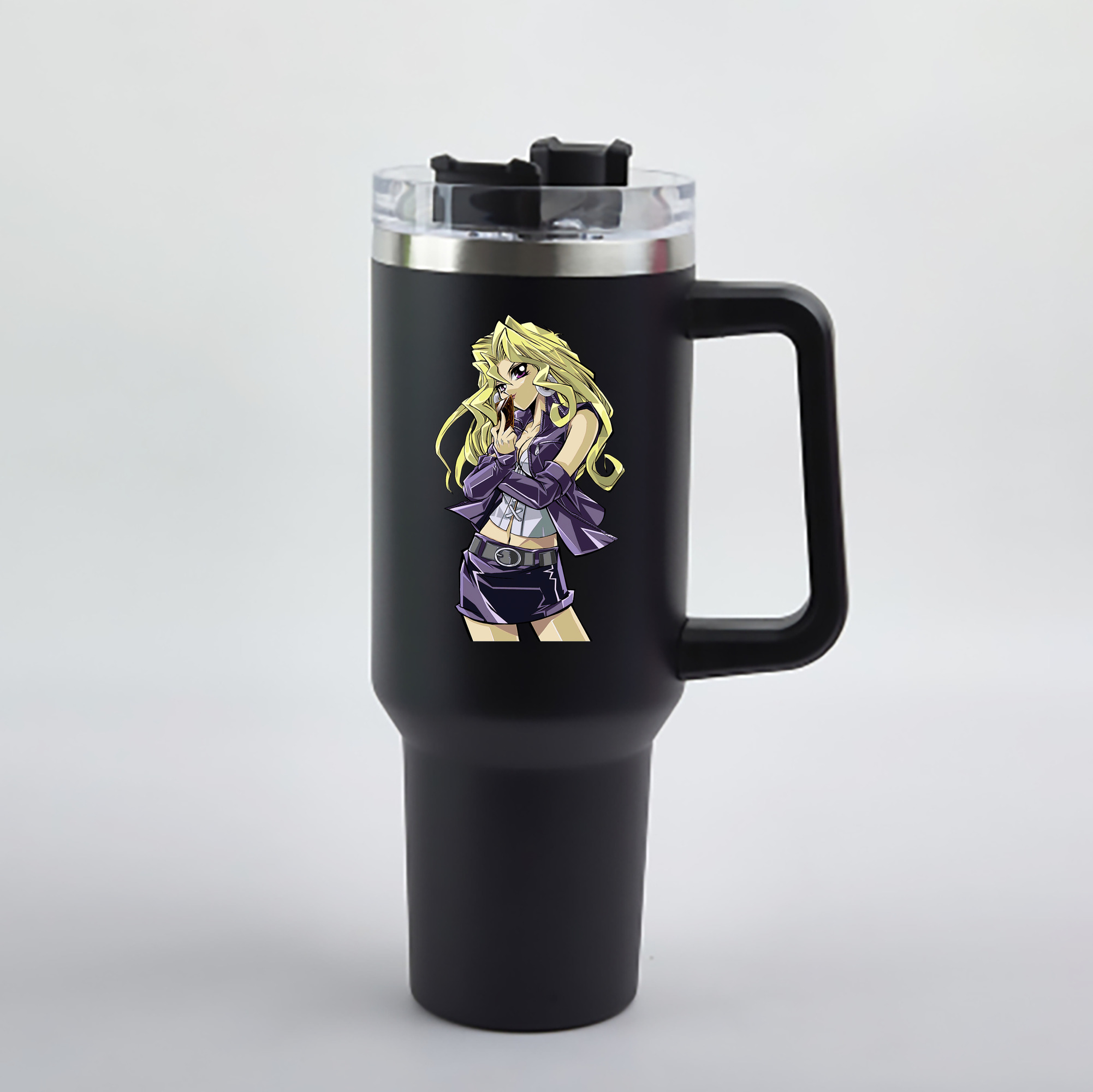 （画像用） 遊☆戯☆王 Yu-Gi-Oh! 1200mL車用タンブラー - クリスタルステッカー（プラスチックストロー付き）