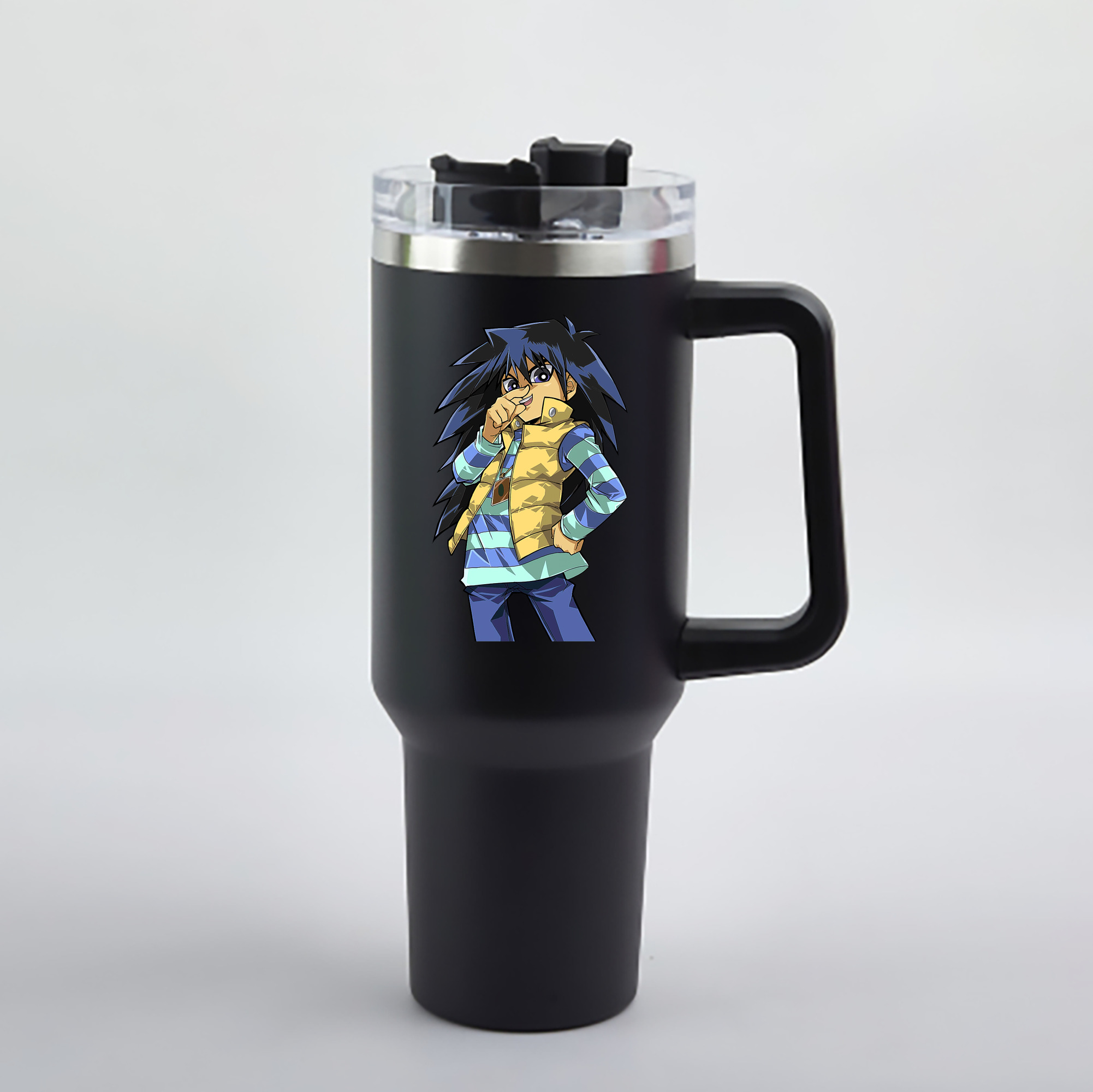 （画像用） 遊☆戯☆王 Yu-Gi-Oh! 1200mL車用タンブラー - クリスタルステッカー（プラスチックストロー付き）