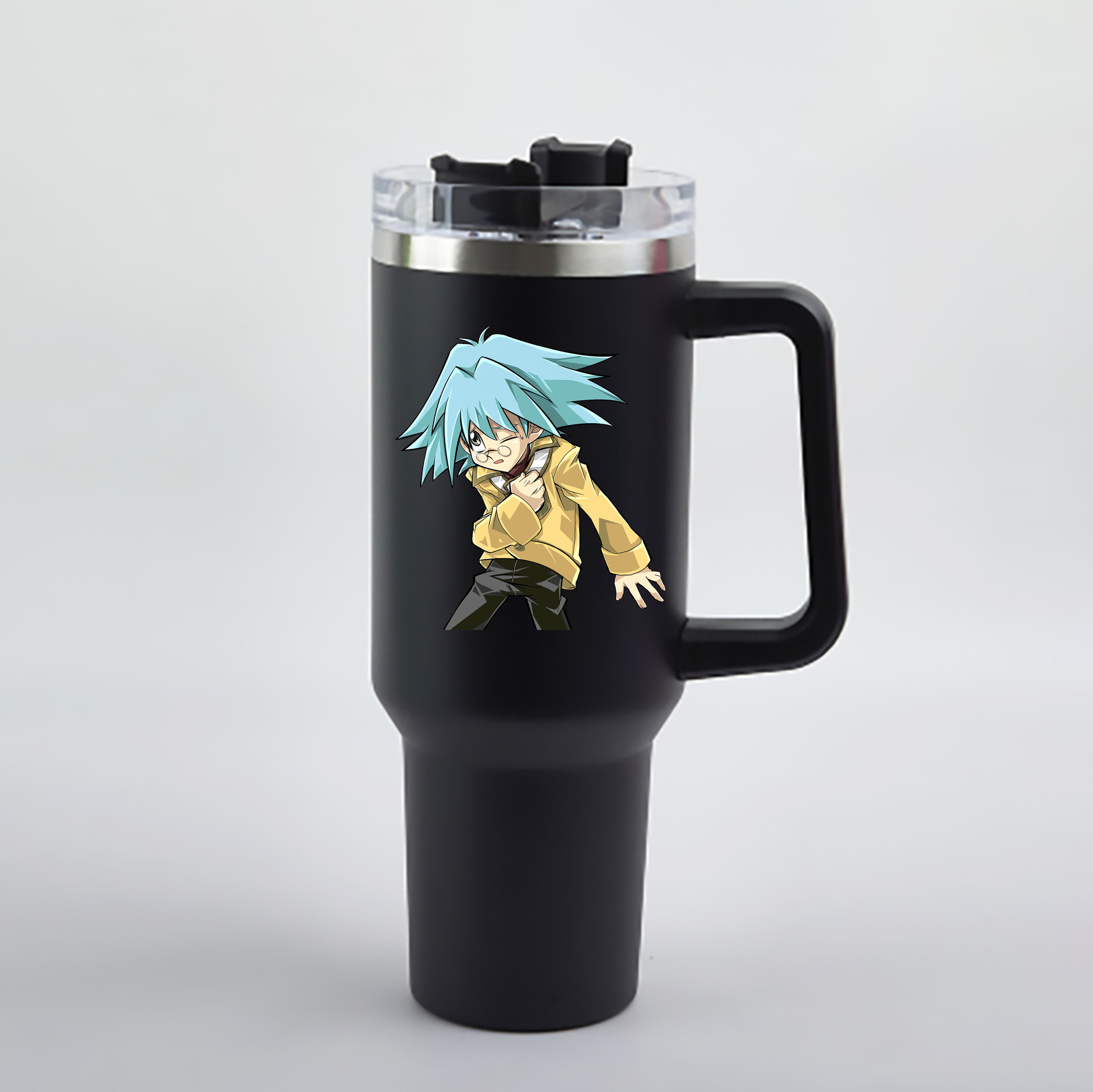 （画像用） 遊☆戯☆王 Yu-Gi-Oh! 1200mL車用タンブラー - クリスタルステッカー（プラスチックストロー付き）