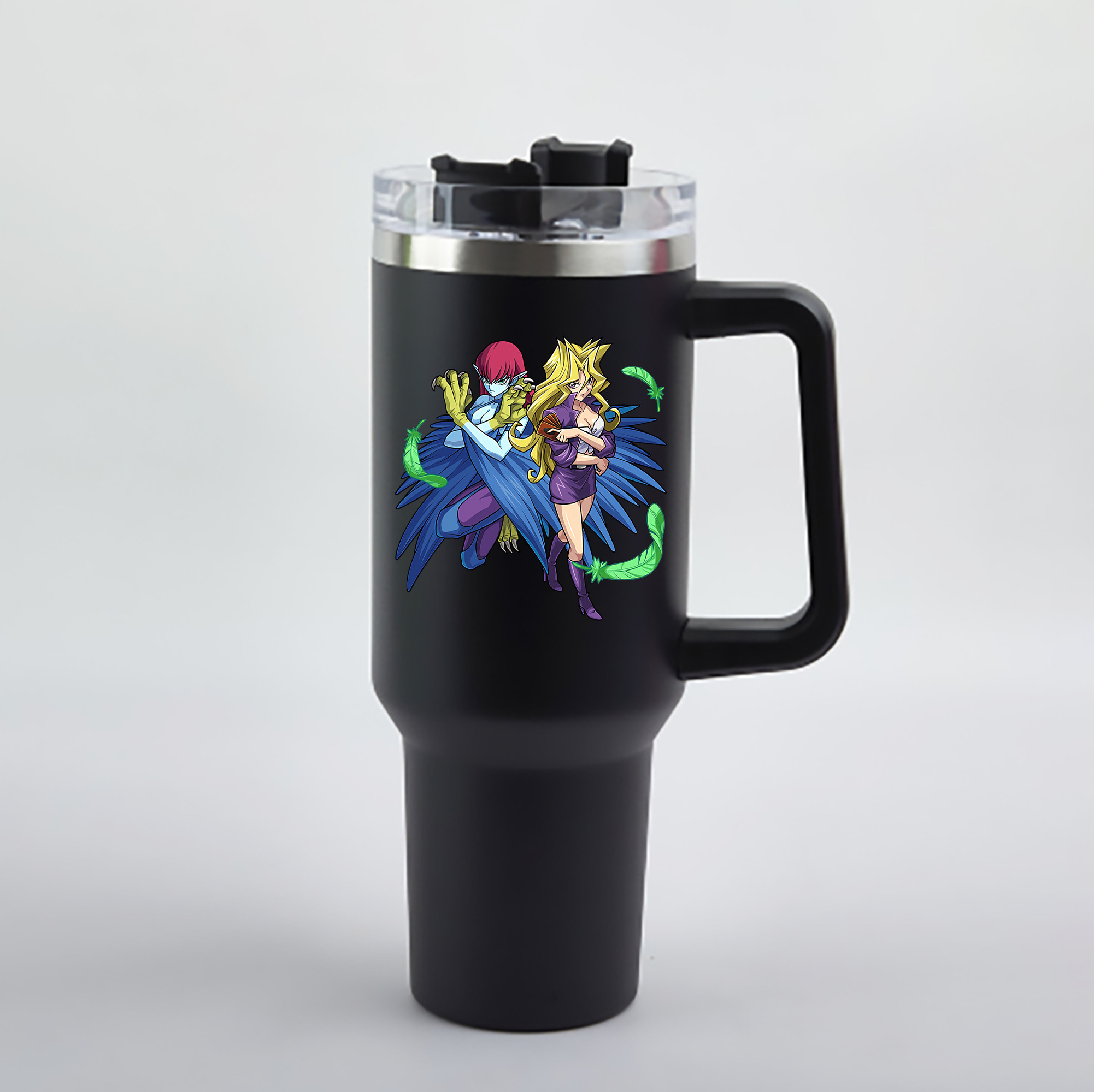 （画像用） 遊☆戯☆王 Yu-Gi-Oh! 1200mL車用タンブラー - クリスタルステッカー（プラスチックストロー付き）