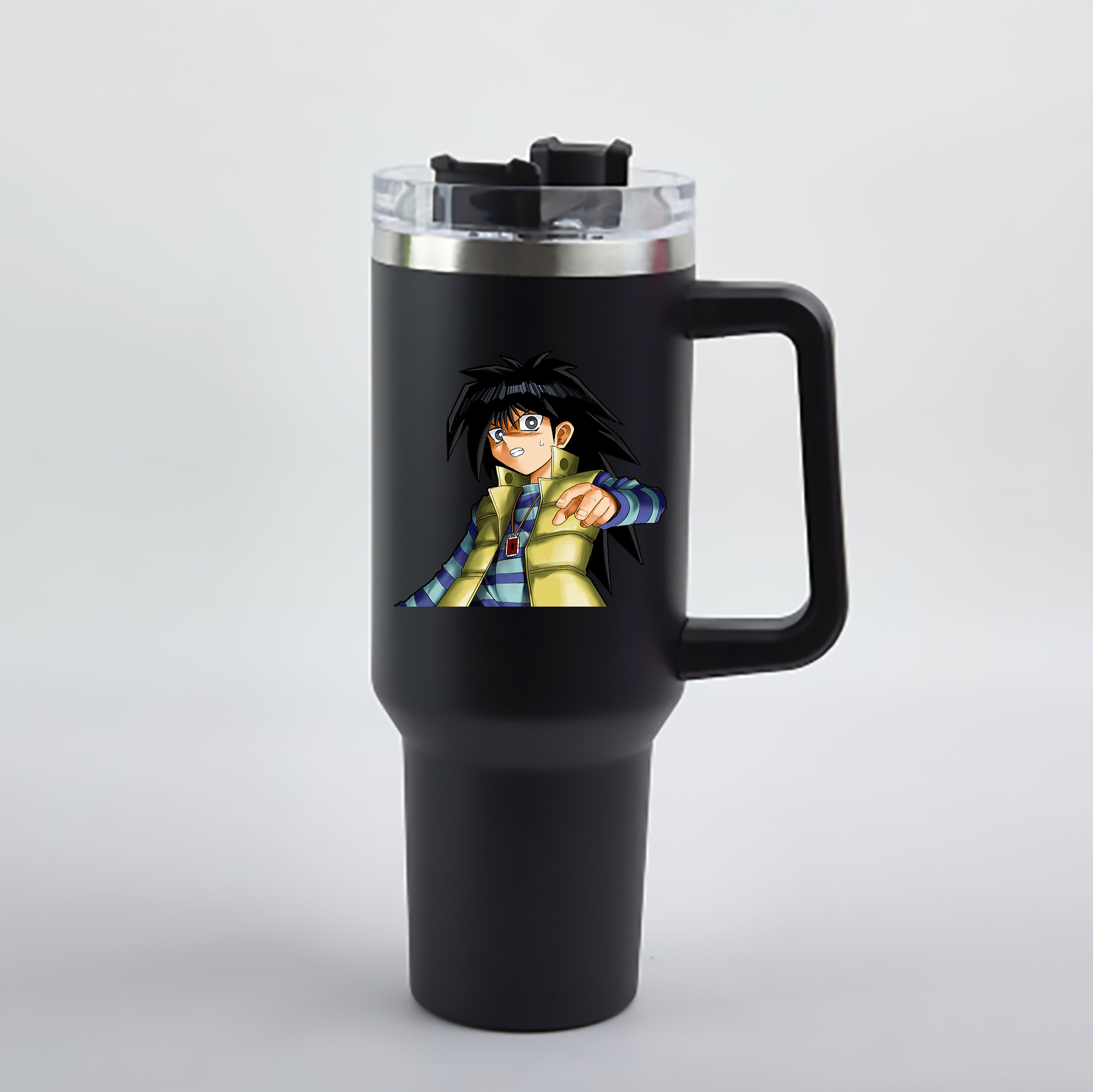 （画像用） 遊☆戯☆王 Yu-Gi-Oh! 1200mL車用タンブラー - クリスタルステッカー（プラスチックストロー付き）