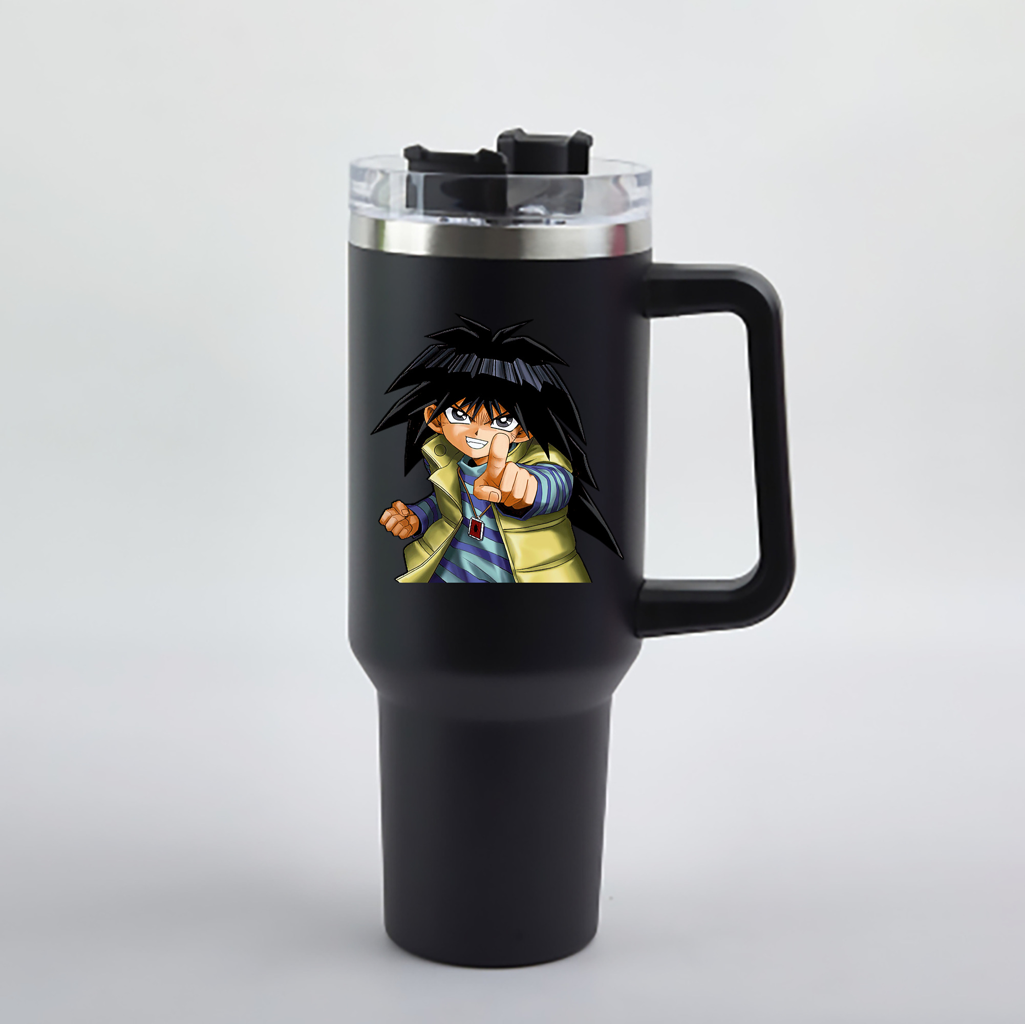 （画像用） 遊☆戯☆王 Yu-Gi-Oh! 1200mL車用タンブラー - クリスタルステッカー（プラスチックストロー付き）