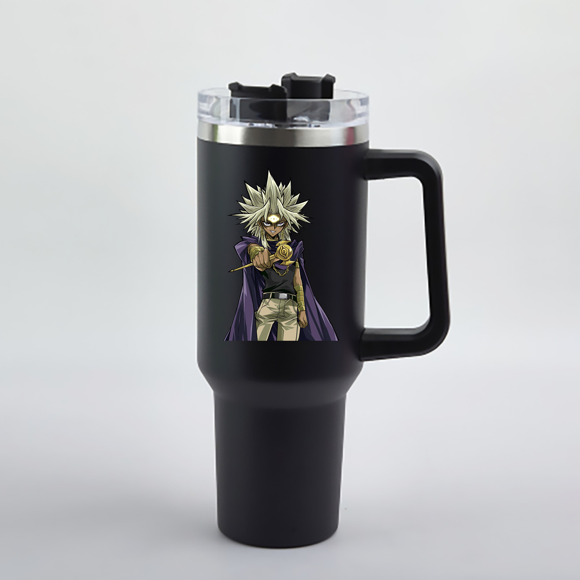 （画像用） 遊☆戯☆王 Yu-Gi-Oh! 1200mL車用タンブラー - クリスタルステッカー（プラスチックストロー付き）