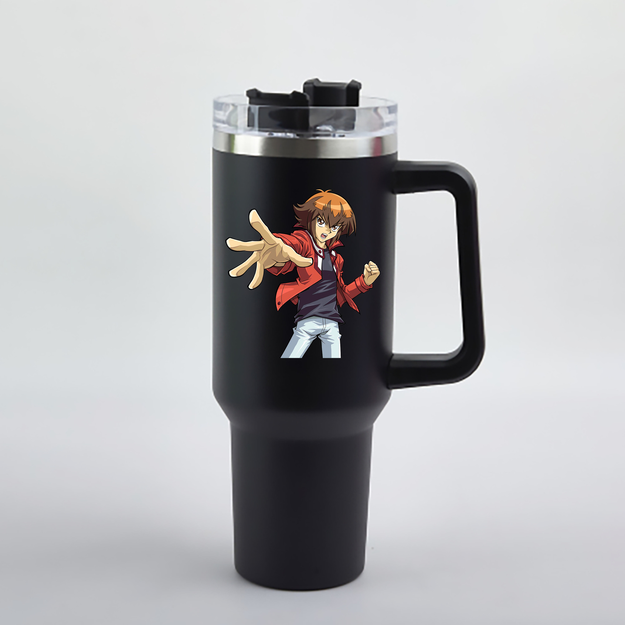 （画像用） 遊☆戯☆王 Yu-Gi-Oh! 1200mL車用タンブラー - クリスタルステッカー（プラスチックストロー付き）