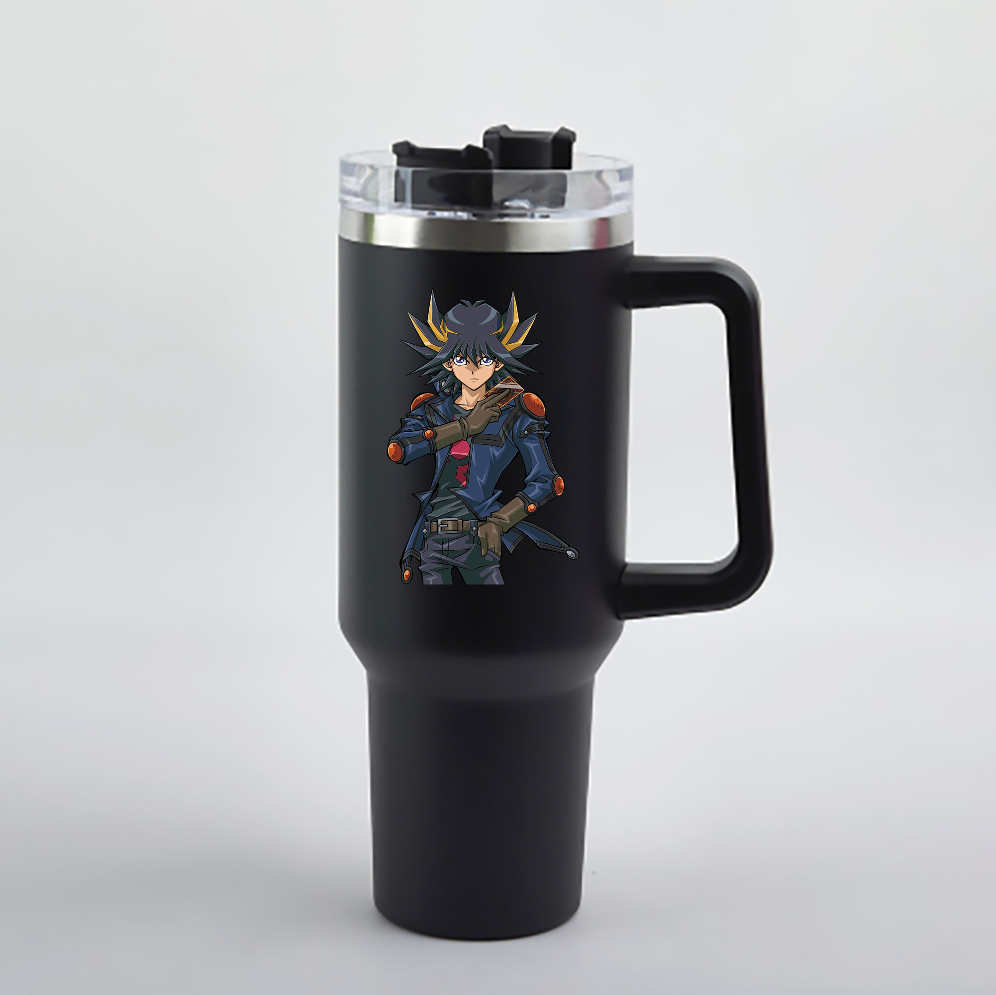 （画像用） 遊☆戯☆王 Yu-Gi-Oh! 1200mL車用タンブラー - クリスタルステッカー（プラスチックストロー付き）