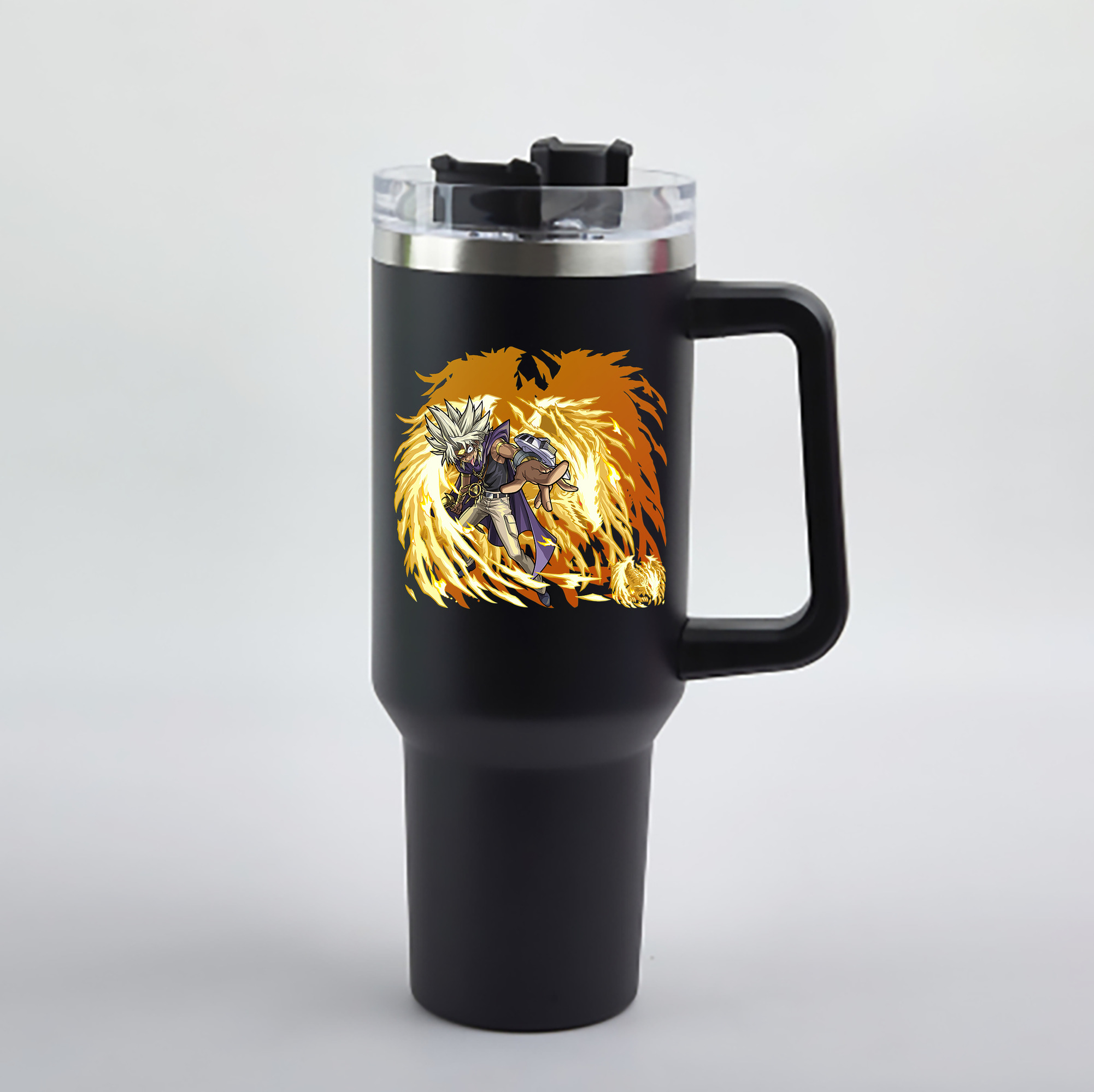 （画像用） 遊☆戯☆王 Yu-Gi-Oh! 1200mL車用タンブラー - クリスタルステッカー（プラスチックストロー付き）