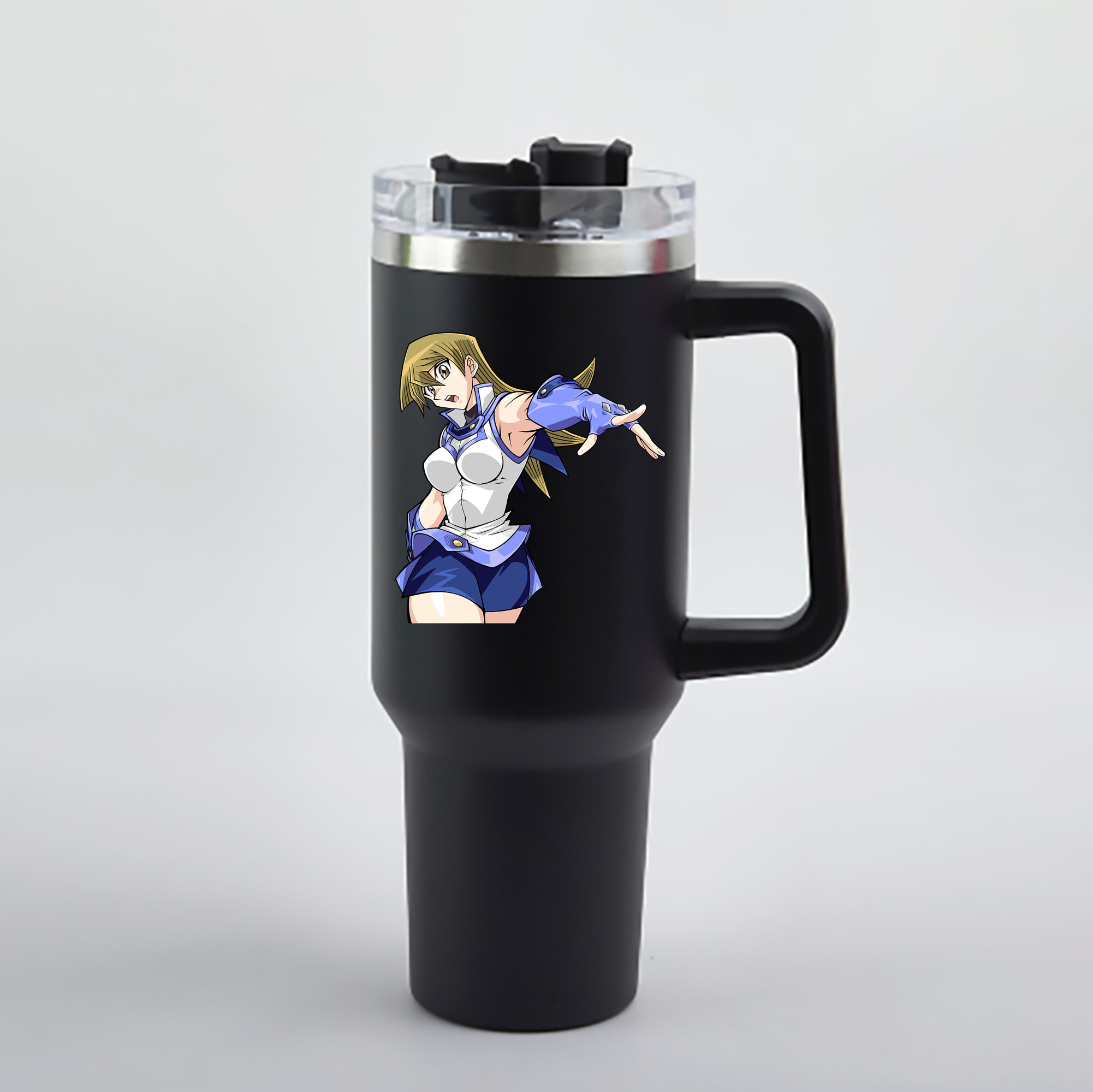 （画像用） 遊☆戯☆王 Yu-Gi-Oh! 1200mL車用タンブラー - クリスタルステッカー（プラスチックストロー付き）