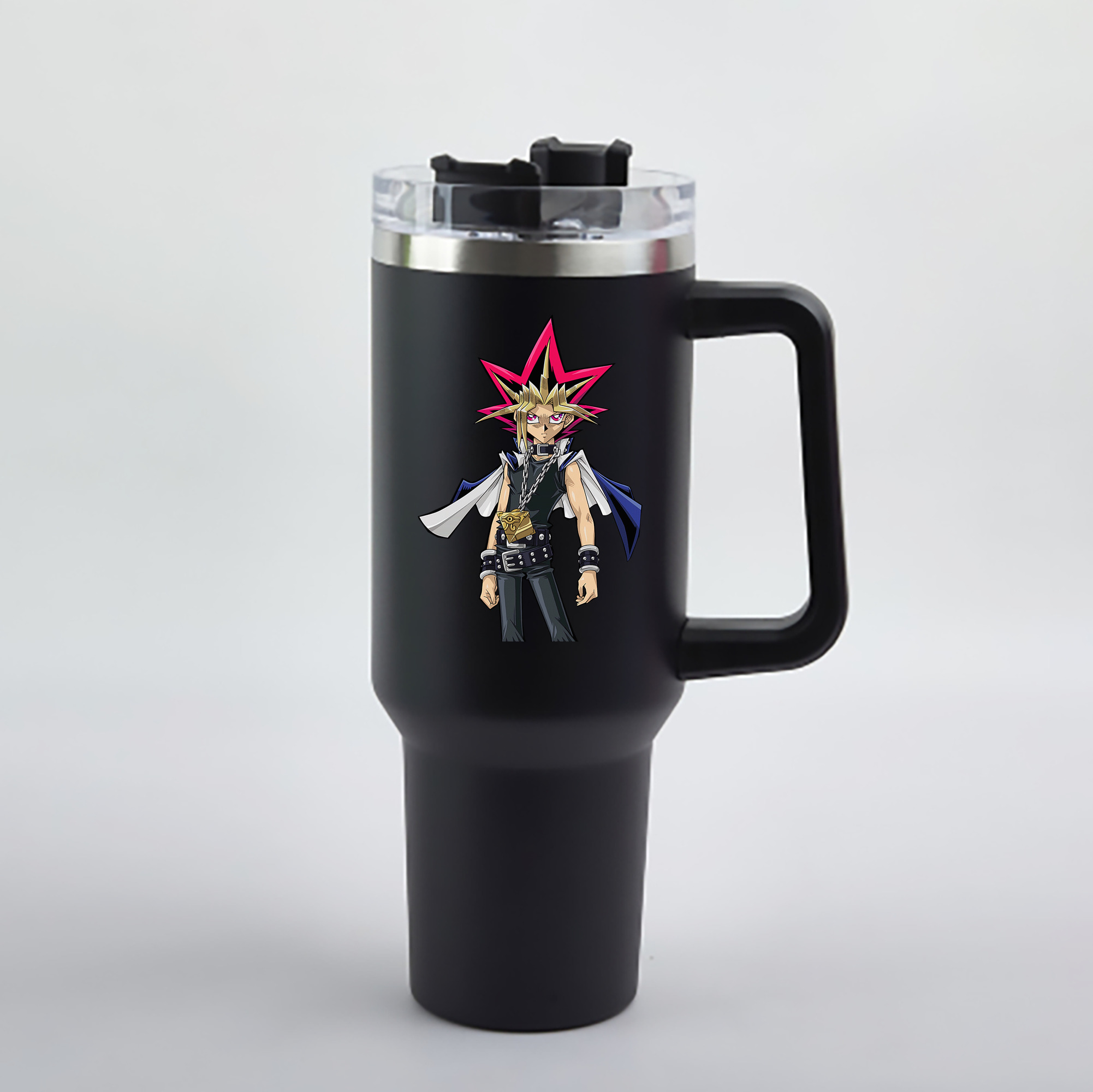 （画像用） 遊☆戯☆王 Yu-Gi-Oh! 1200mL車用タンブラー - クリスタルステッカー（プラスチックストロー付き）
