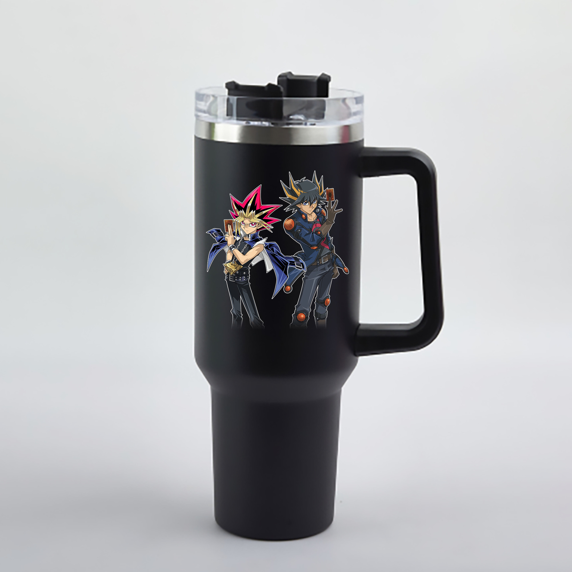 （画像用） 遊☆戯☆王 Yu-Gi-Oh! 1200mL車用タンブラー - クリスタルステッカー（プラスチックストロー付き）