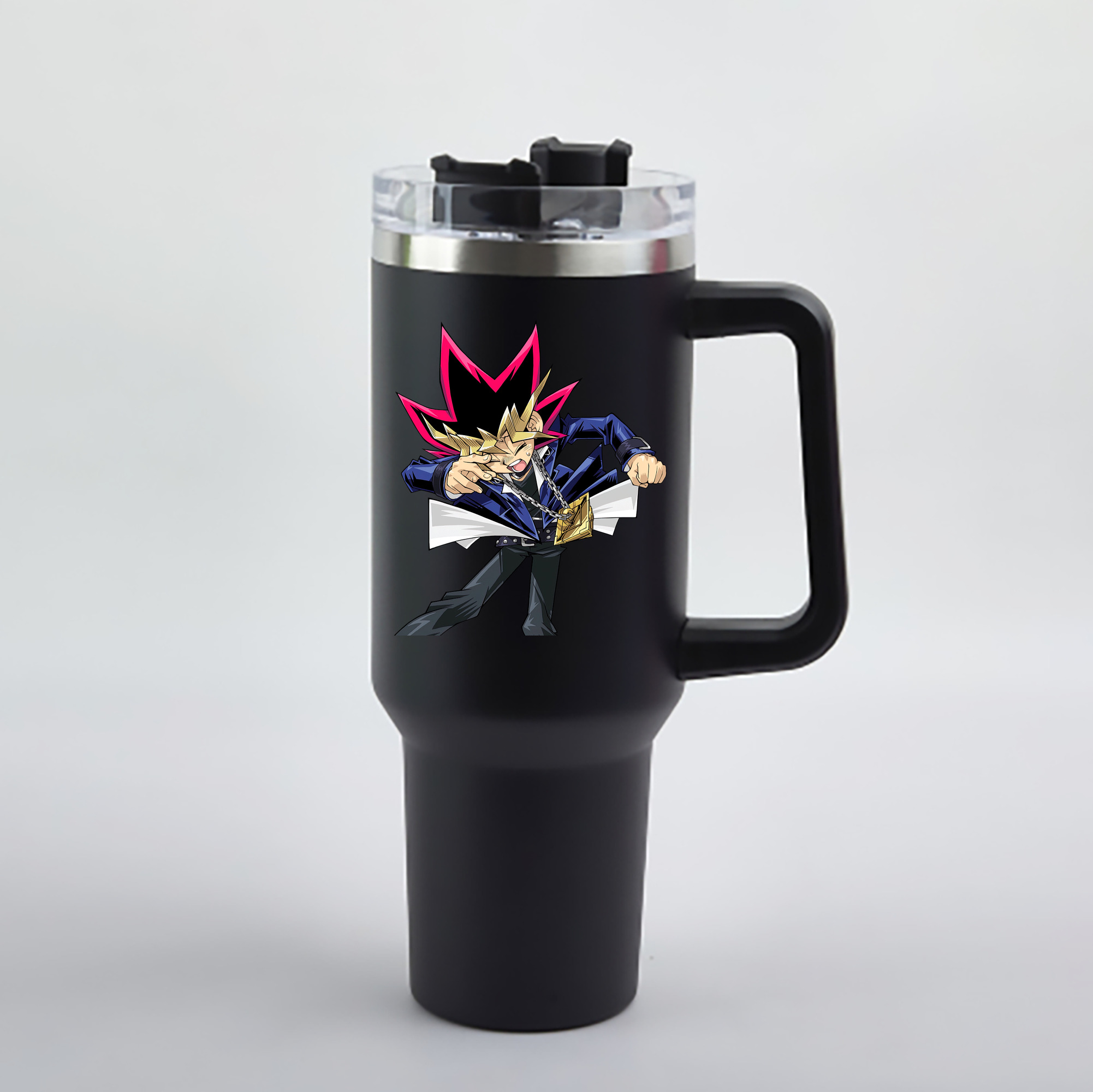 （画像用） 遊☆戯☆王 Yu-Gi-Oh! 1200mL車用タンブラー - クリスタルステッカー（プラスチックストロー付き）