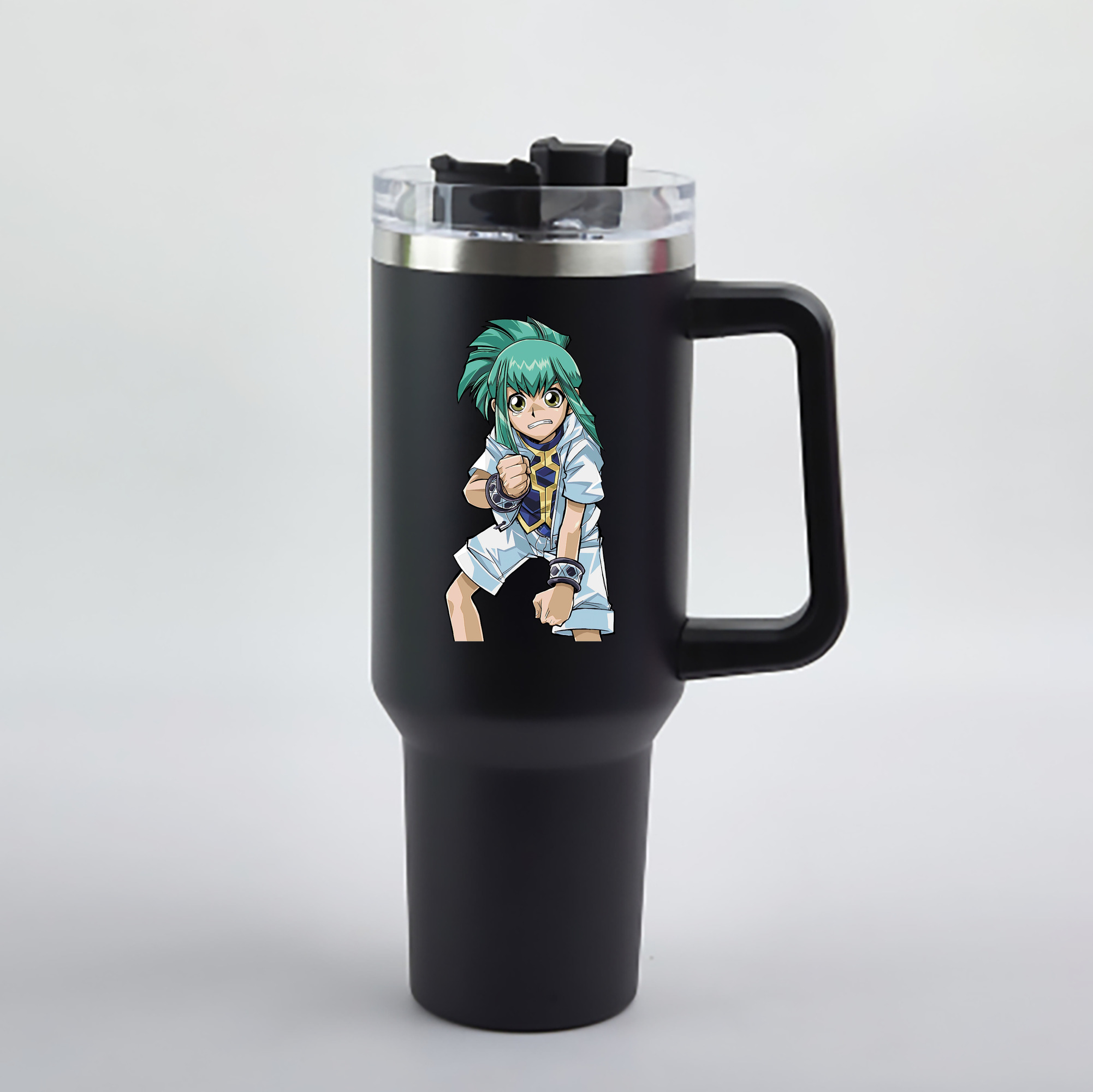 （画像用） 遊☆戯☆王 Yu-Gi-Oh! 1200mL車用タンブラー - クリスタルステッカー（プラスチックストロー付き）