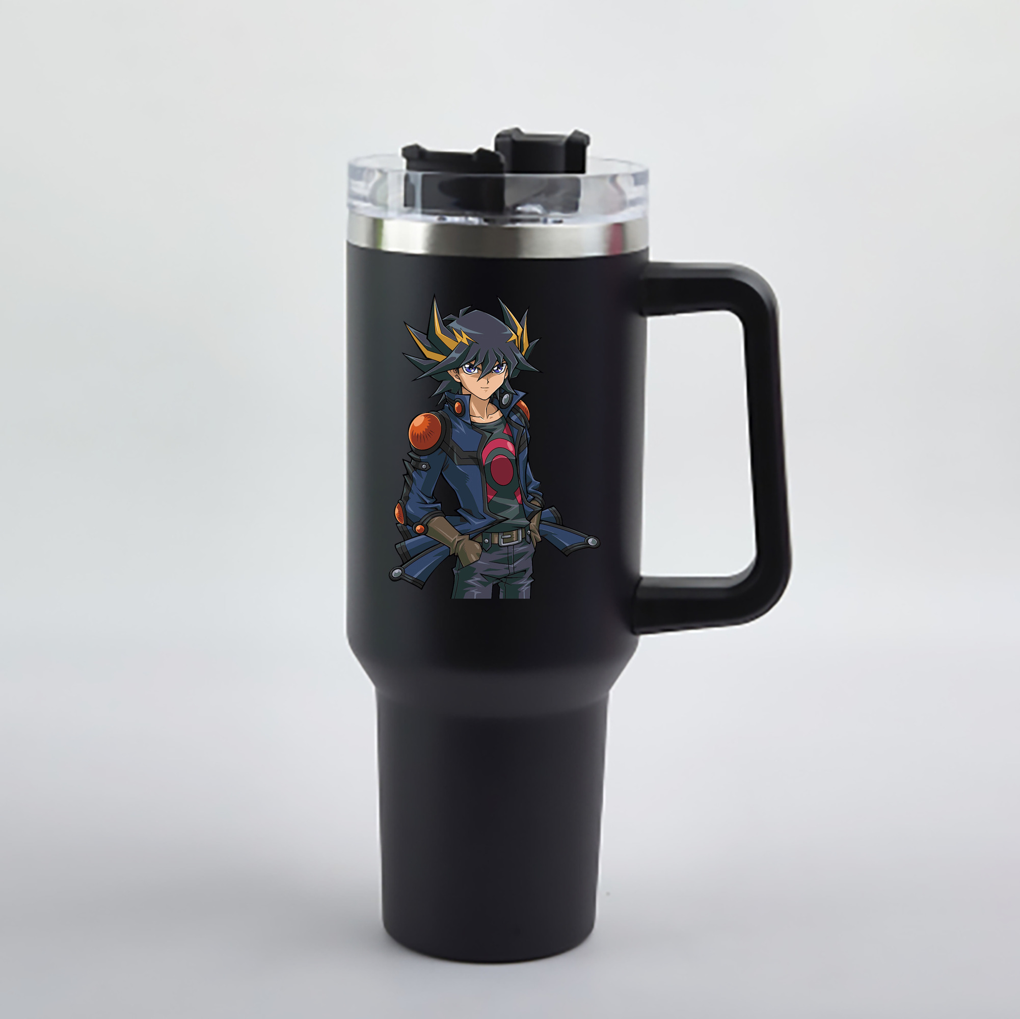 （画像用） 遊☆戯☆王 Yu-Gi-Oh! 1200mL車用タンブラー - クリスタルステッカー（プラスチックストロー付き）