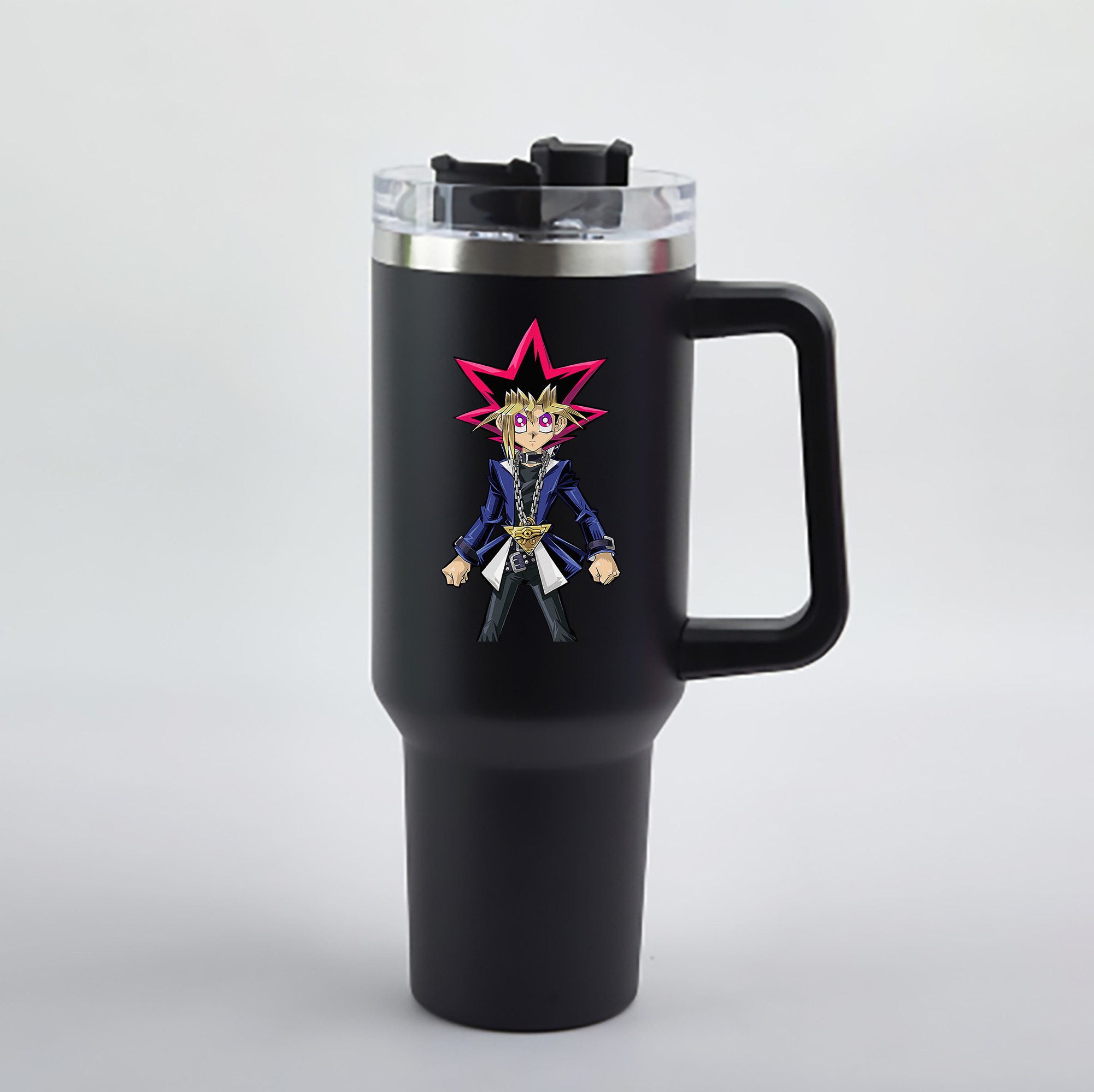 （画像用） 遊☆戯☆王 Yu-Gi-Oh! 1200mL車用タンブラー - クリスタルステッカー（プラスチックストロー付き）