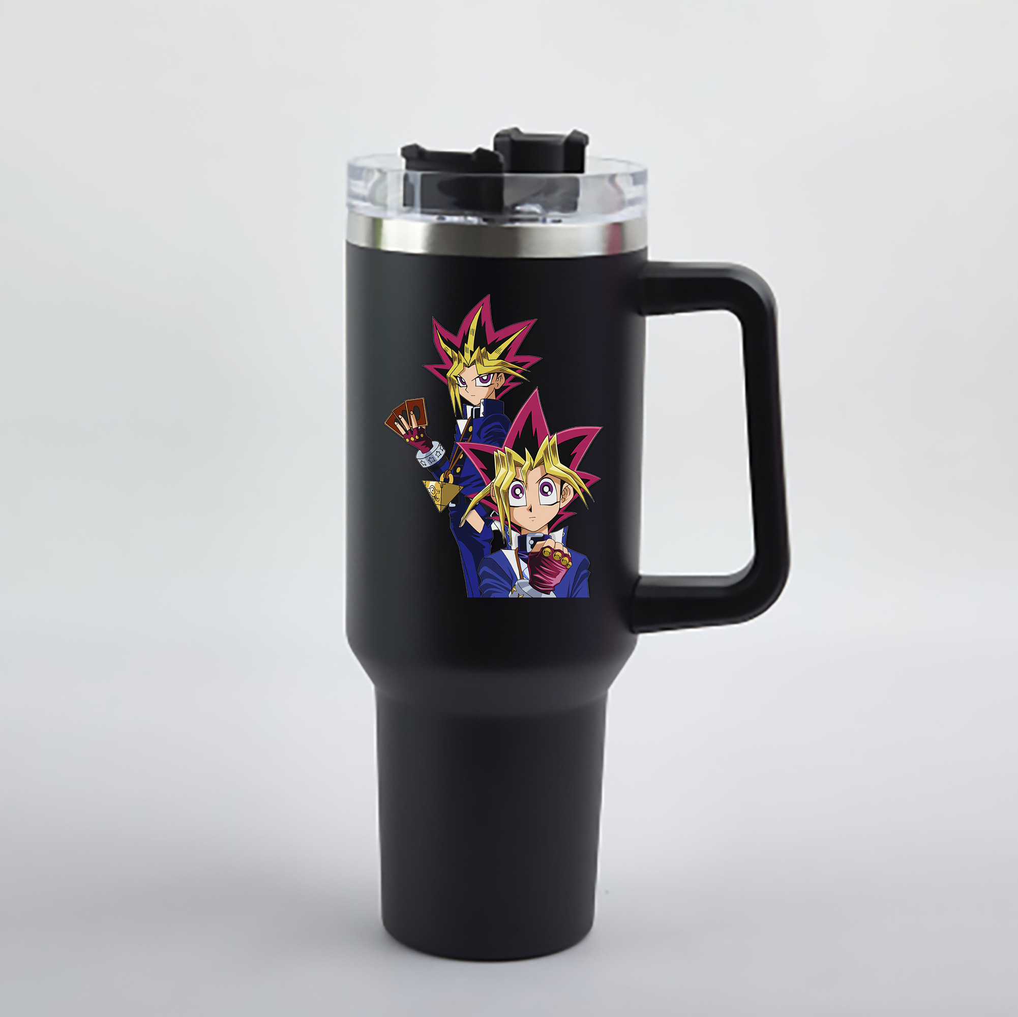 （画像用） 遊☆戯☆王 Yu-Gi-Oh! 1200mL車用タンブラー - クリスタルステッカー（プラスチックストロー付き）