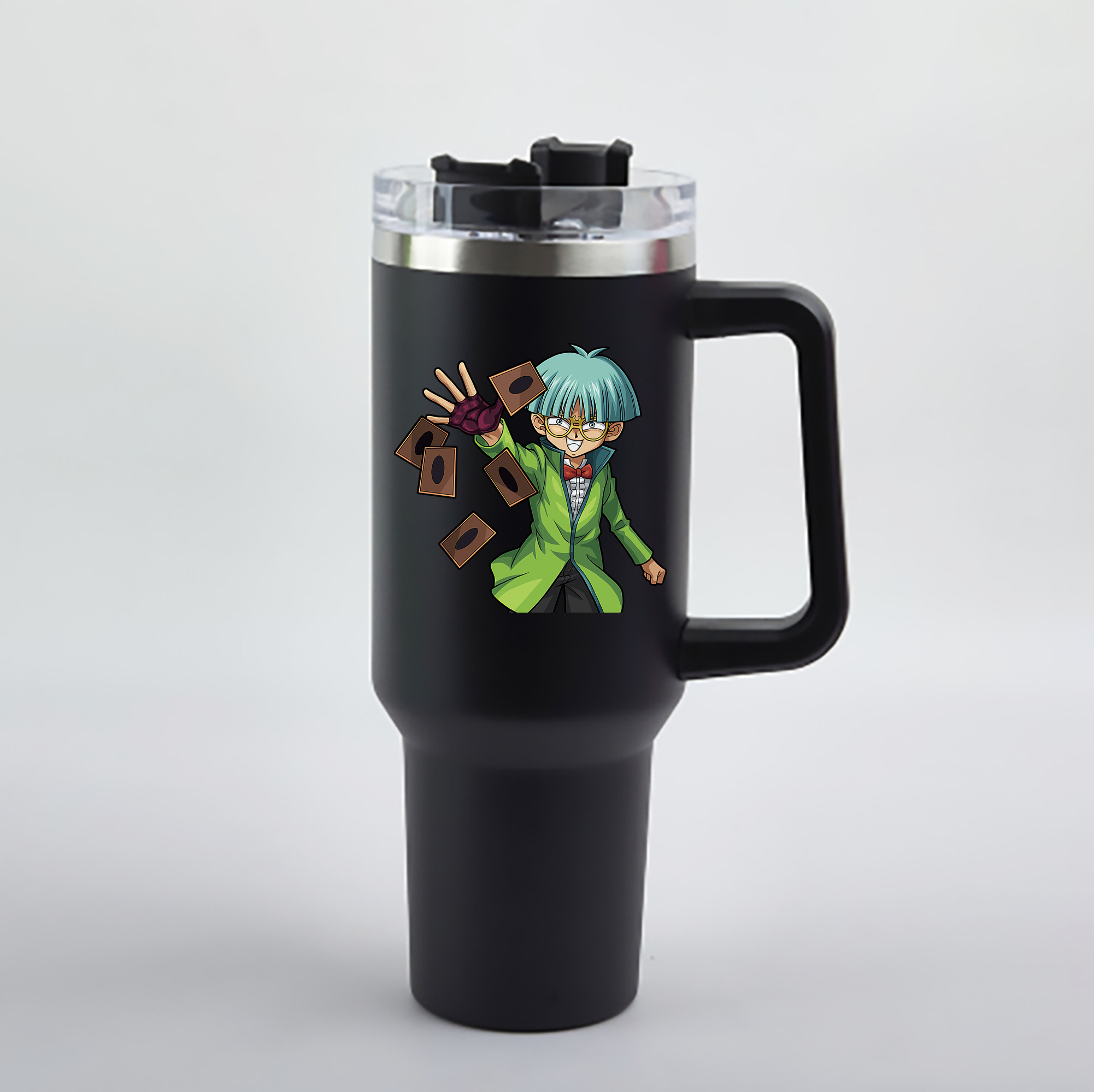 （画像用） 遊☆戯☆王 Yu-Gi-Oh! 1200mL車用タンブラー - クリスタルステッカー（プラスチックストロー付き）