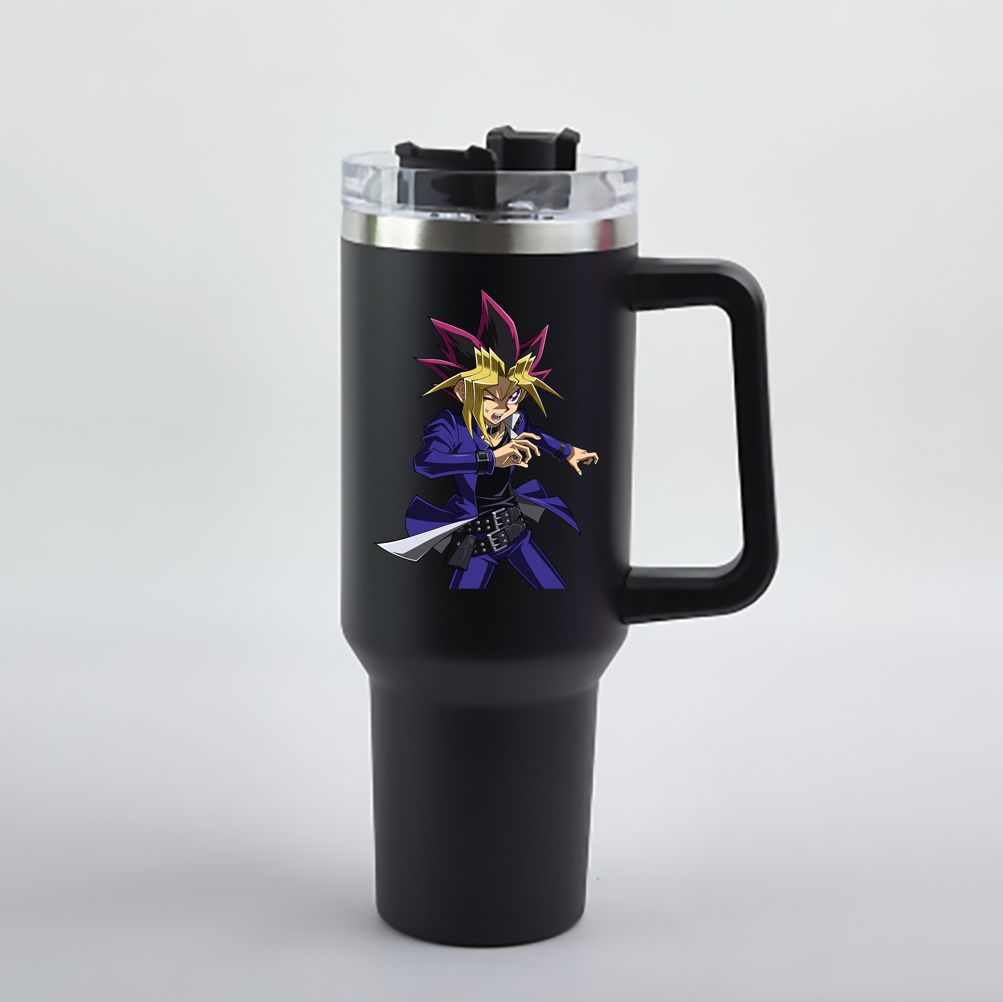 （画像用） 遊☆戯☆王 Yu-Gi-Oh! 1200mL車用タンブラー - クリスタルステッカー（プラスチックストロー付き）