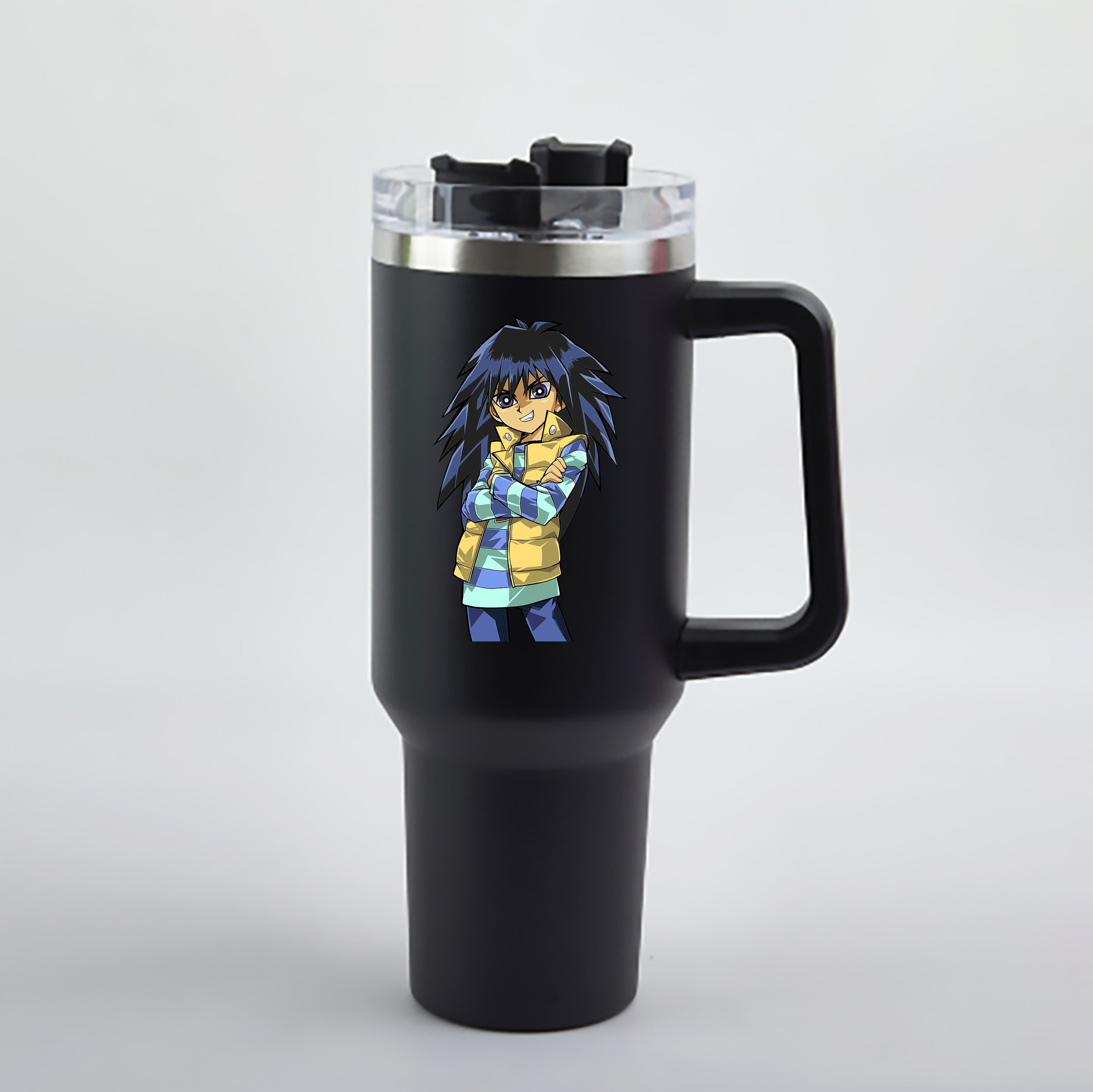 （画像用） 遊☆戯☆王 Yu-Gi-Oh! 1200mL車用タンブラー - クリスタルステッカー（プラスチックストロー付き）