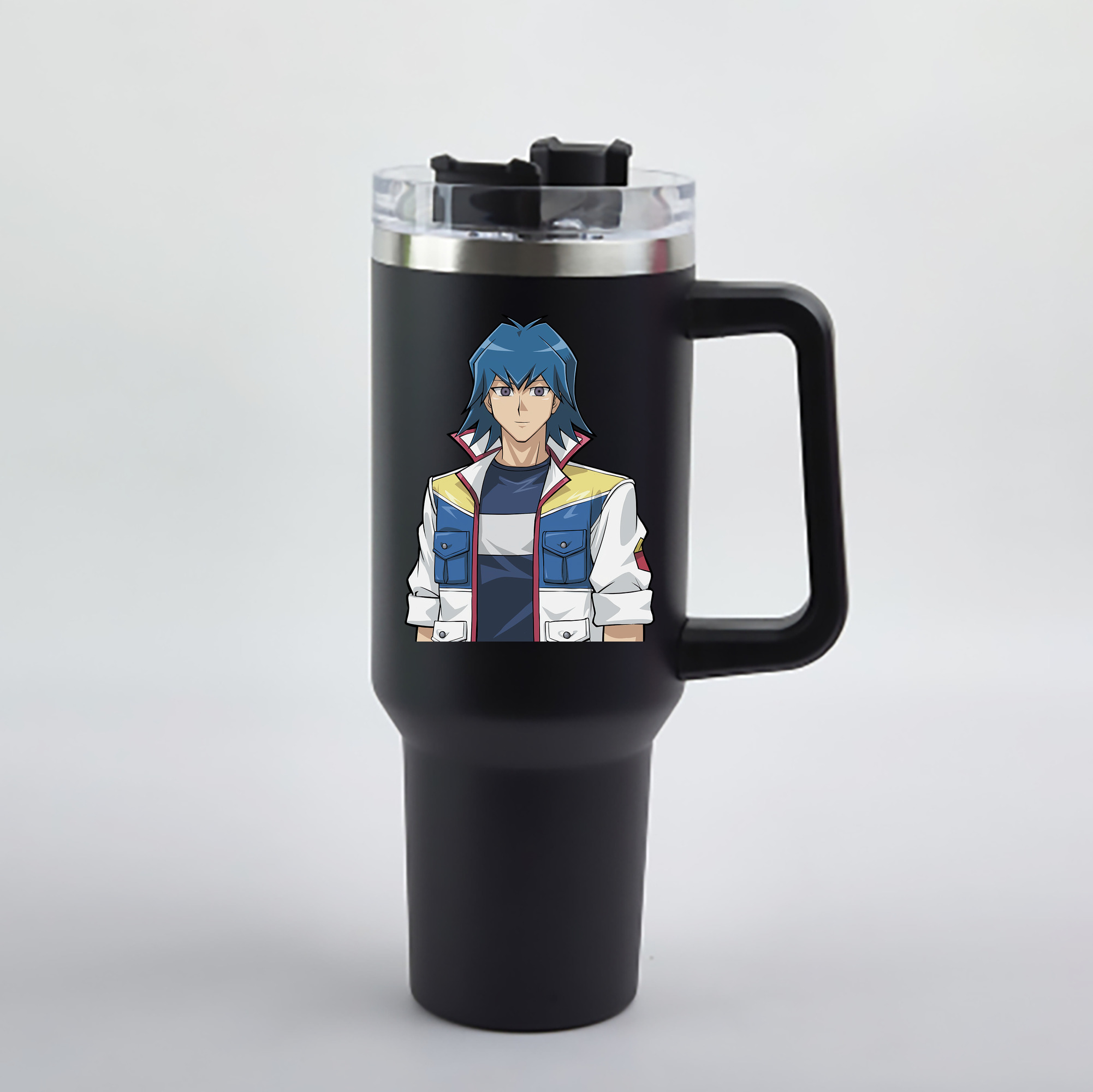 （画像用） 遊☆戯☆王 Yu-Gi-Oh! 1200mL車用タンブラー - クリスタルステッカー（プラスチックストロー付き）