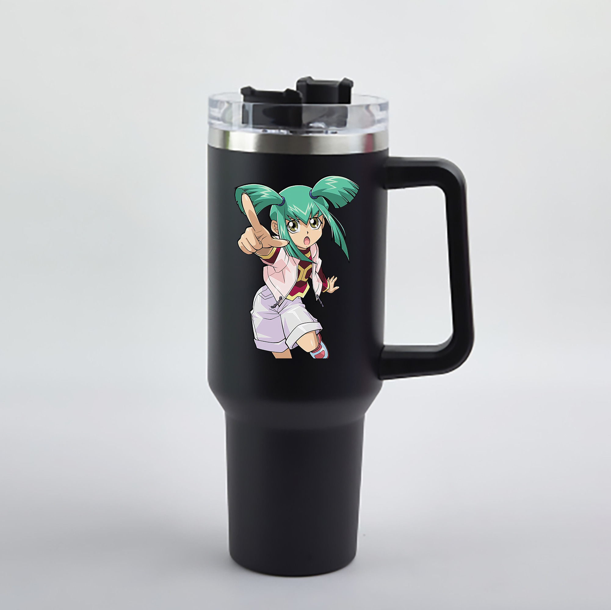 （画像用） 遊☆戯☆王 Yu-Gi-Oh! 1200mL車用タンブラー - クリスタルステッカー（プラスチックストロー付き）