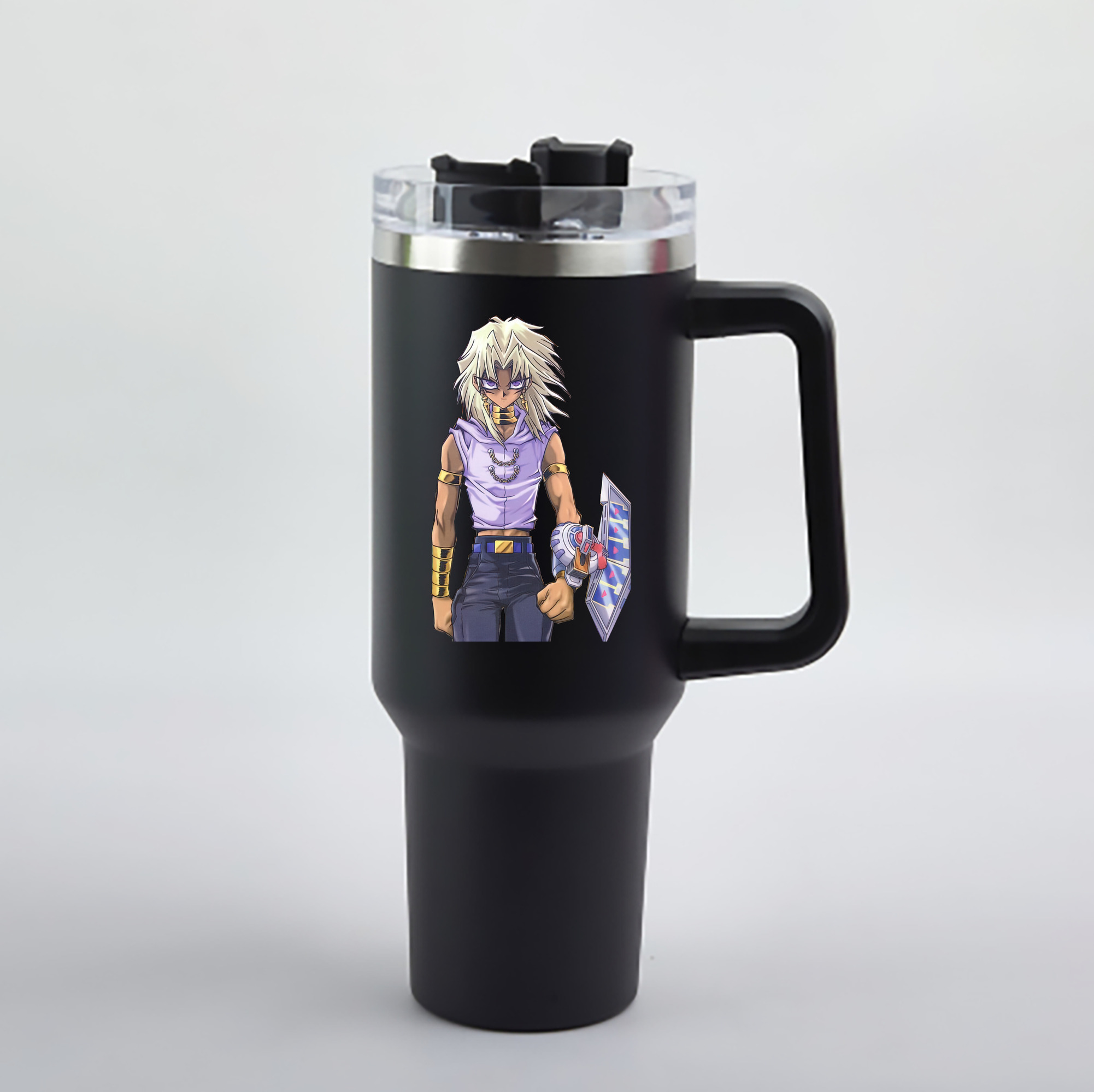 （画像用） 遊☆戯☆王 Yu-Gi-Oh! 1200mL車用タンブラー - クリスタルステッカー（プラスチックストロー付き）