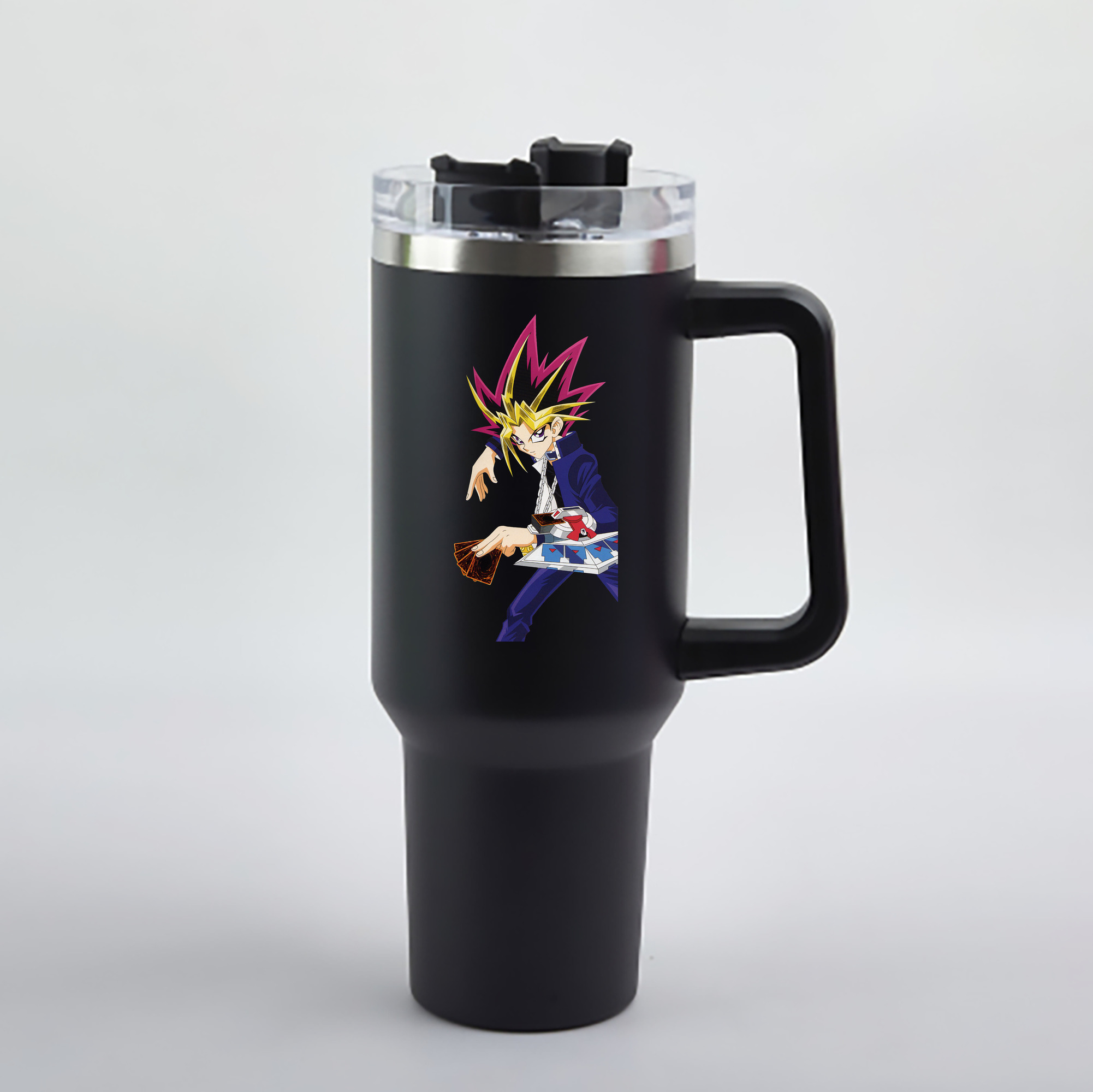 （画像用） 遊☆戯☆王 Yu-Gi-Oh! 1200mL車用タンブラー - クリスタルステッカー（プラスチックストロー付き）