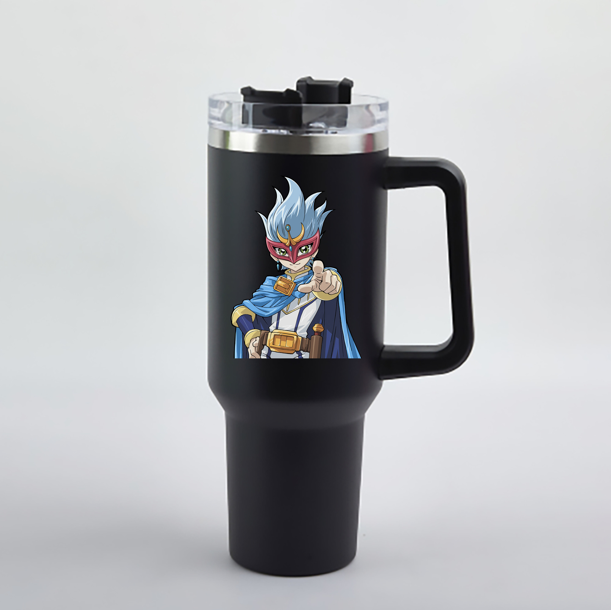 （画像用） 遊☆戯☆王 Yu-Gi-Oh! 1200mL車用タンブラー - クリスタルステッカー（プラスチックストロー付き）