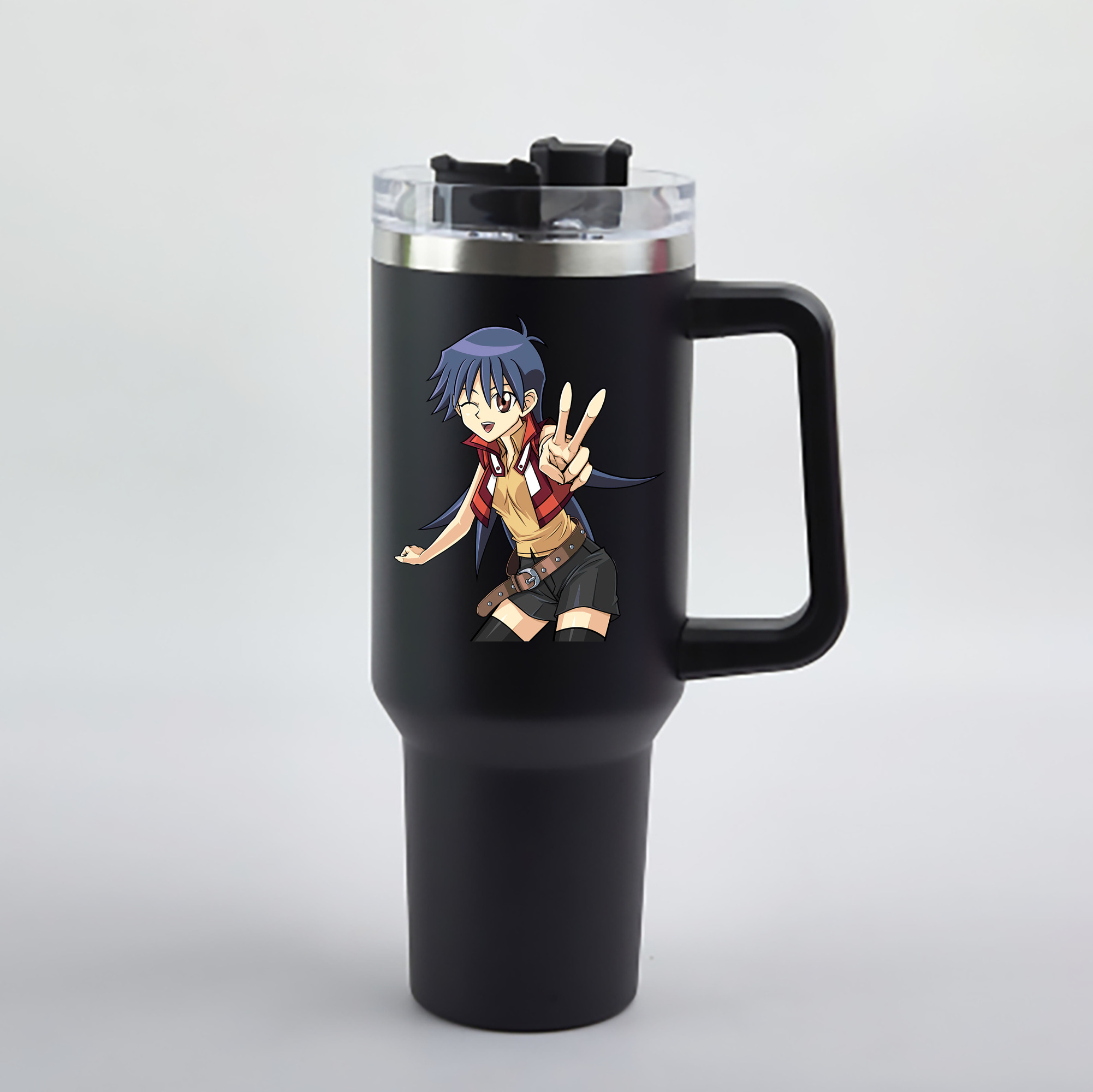 （画像用） 遊☆戯☆王 Yu-Gi-Oh! 1200mL車用タンブラー - クリスタルステッカー（プラスチックストロー付き）