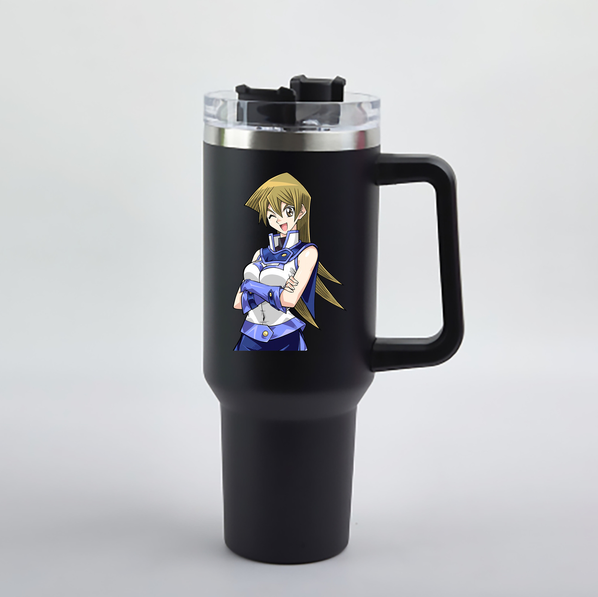 （画像用） 遊☆戯☆王 Yu-Gi-Oh! 1200mL車用タンブラー - クリスタルステッカー（プラスチックストロー付き）