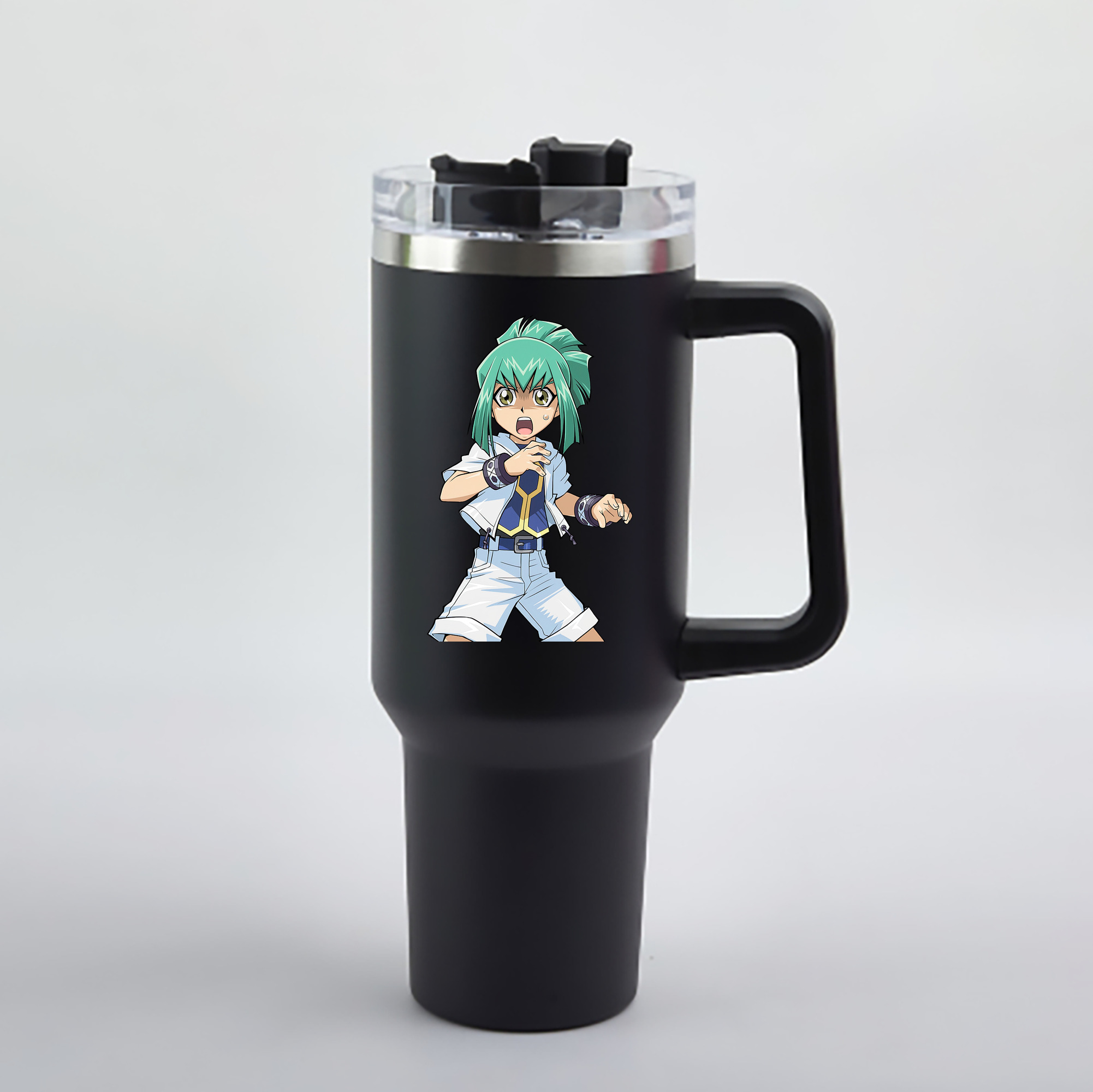 （画像用） 遊☆戯☆王 Yu-Gi-Oh! 1200mL車用タンブラー - クリスタルステッカー（プラスチックストロー付き）