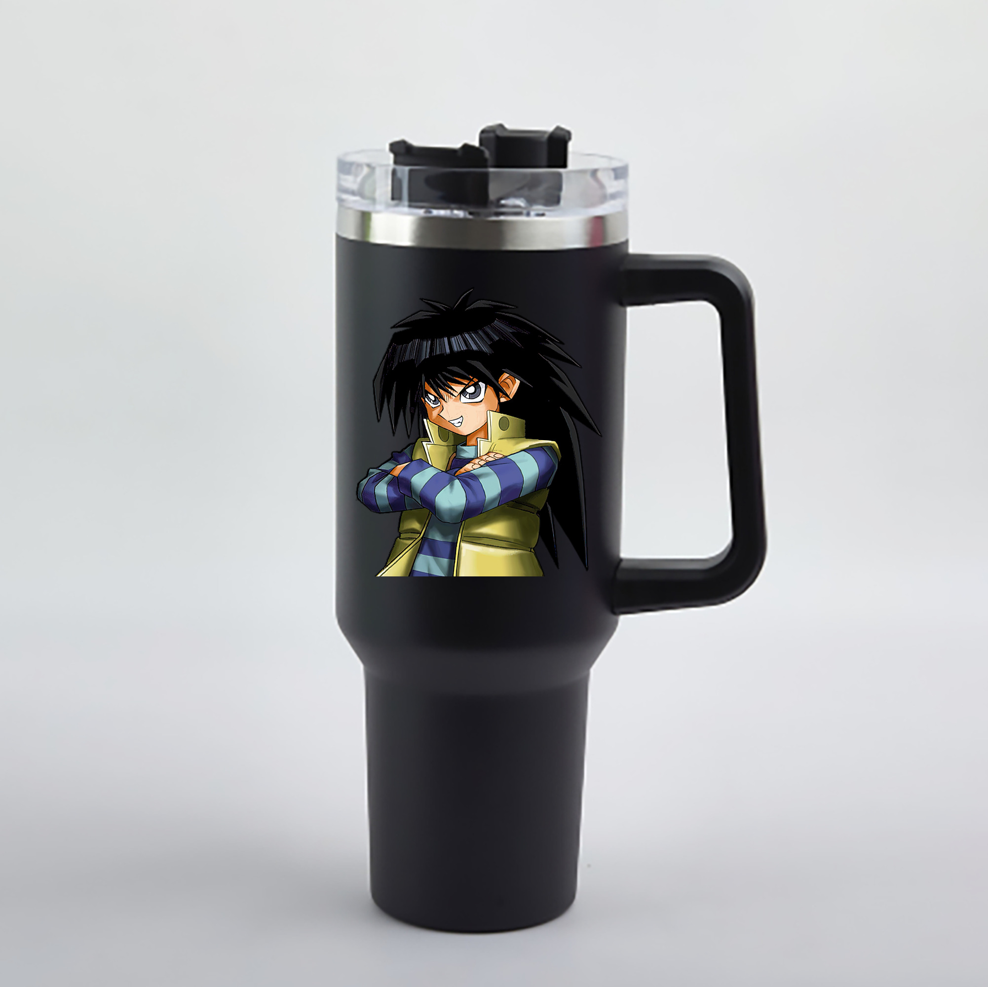 （画像用） 遊☆戯☆王 Yu-Gi-Oh! 1200mL車用タンブラー - クリスタルステッカー（プラスチックストロー付き）