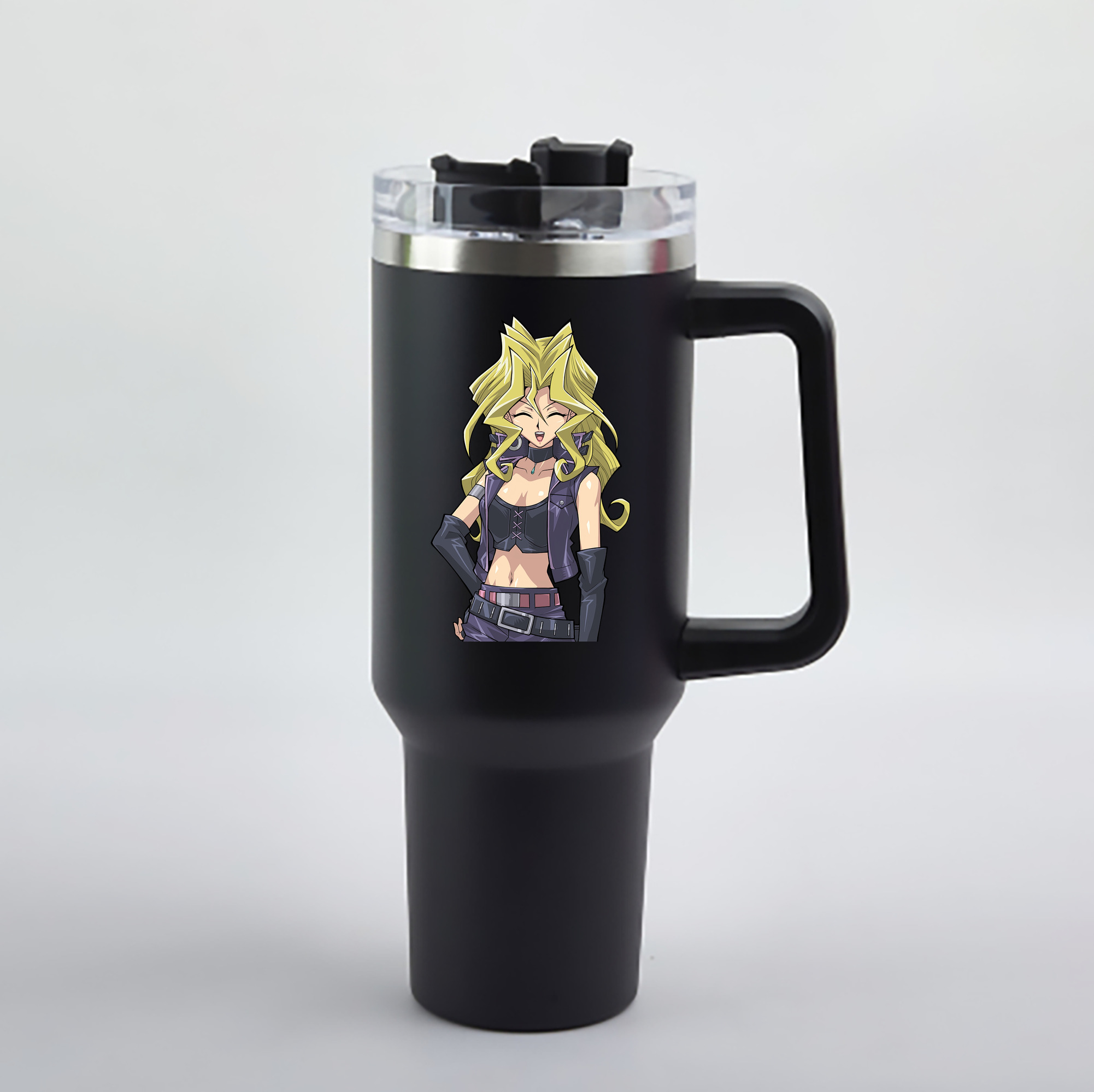（画像用） 遊☆戯☆王 Yu-Gi-Oh! 1200mL車用タンブラー - クリスタルステッカー（プラスチックストロー付き）