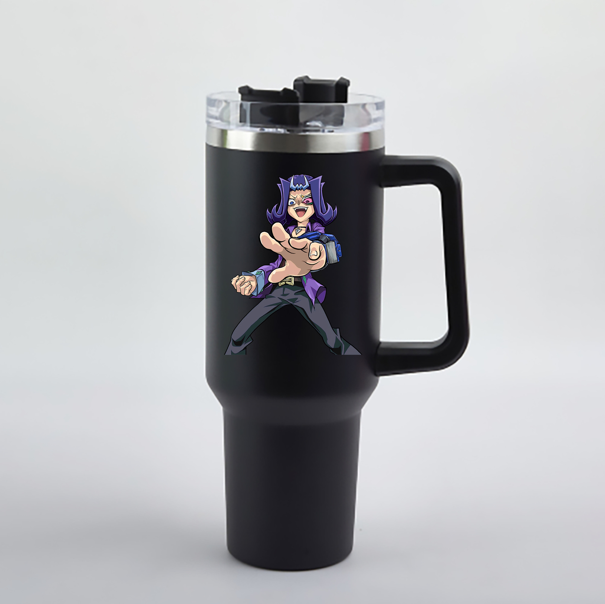 （画像用） 遊☆戯☆王 Yu-Gi-Oh! 1200mL車用タンブラー - クリスタルステッカー（プラスチックストロー付き）
