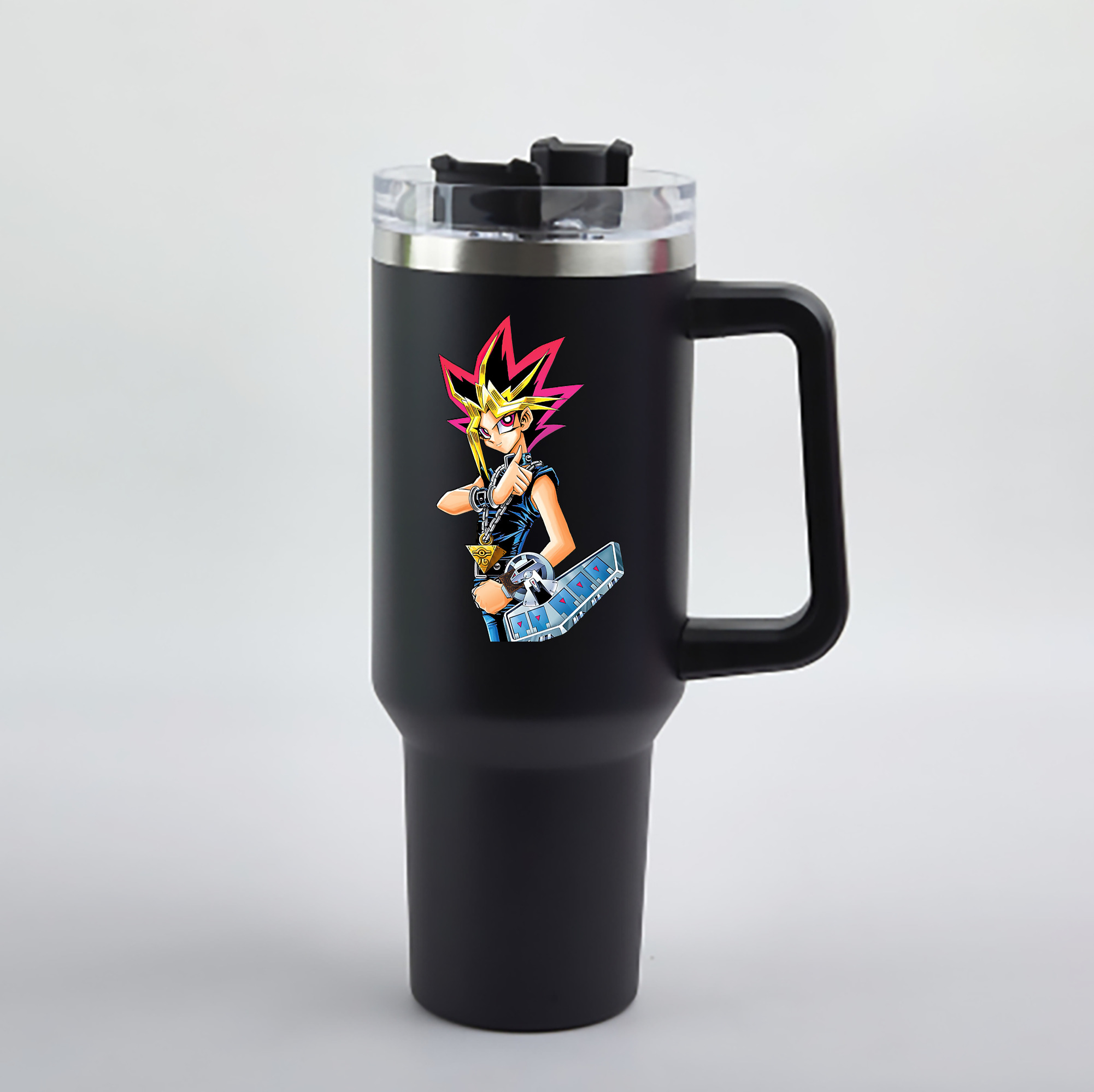 （画像用） 遊☆戯☆王 Yu-Gi-Oh! 1200mL車用タンブラー - クリスタルステッカー（プラスチックストロー付き）