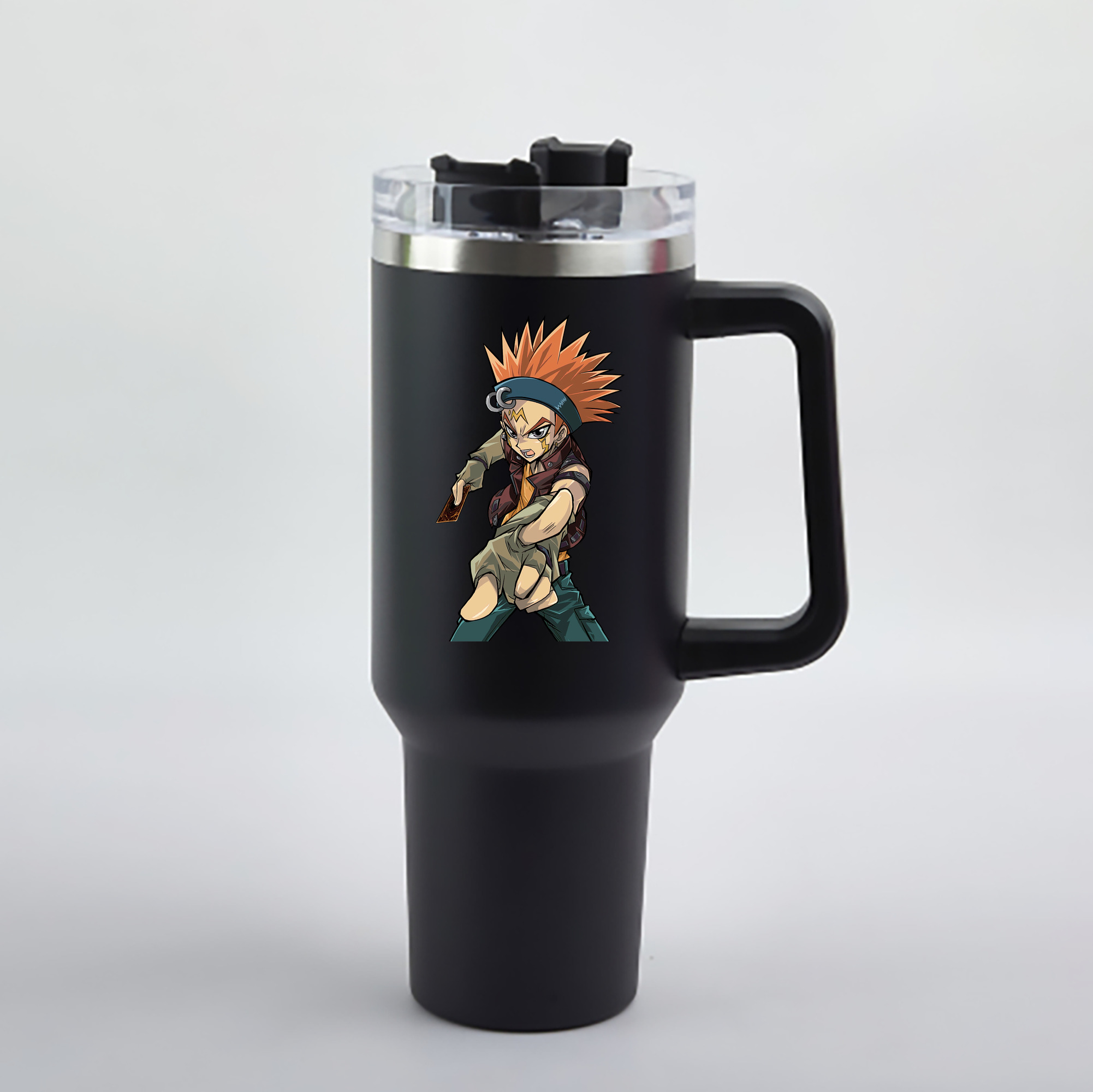 （画像用） 遊☆戯☆王 Yu-Gi-Oh! 1200mL車用タンブラー - クリスタルステッカー（プラスチックストロー付き）