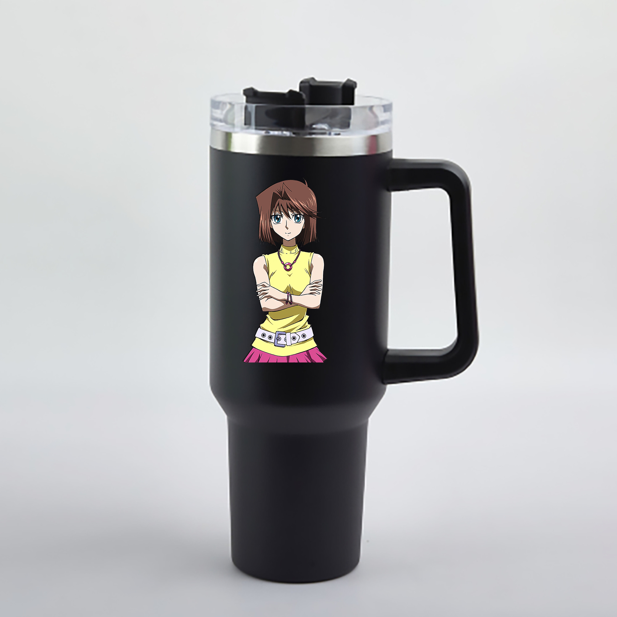 （画像用） 遊☆戯☆王 Yu-Gi-Oh! 1200mL車用タンブラー - クリスタルステッカー（プラスチックストロー付き）