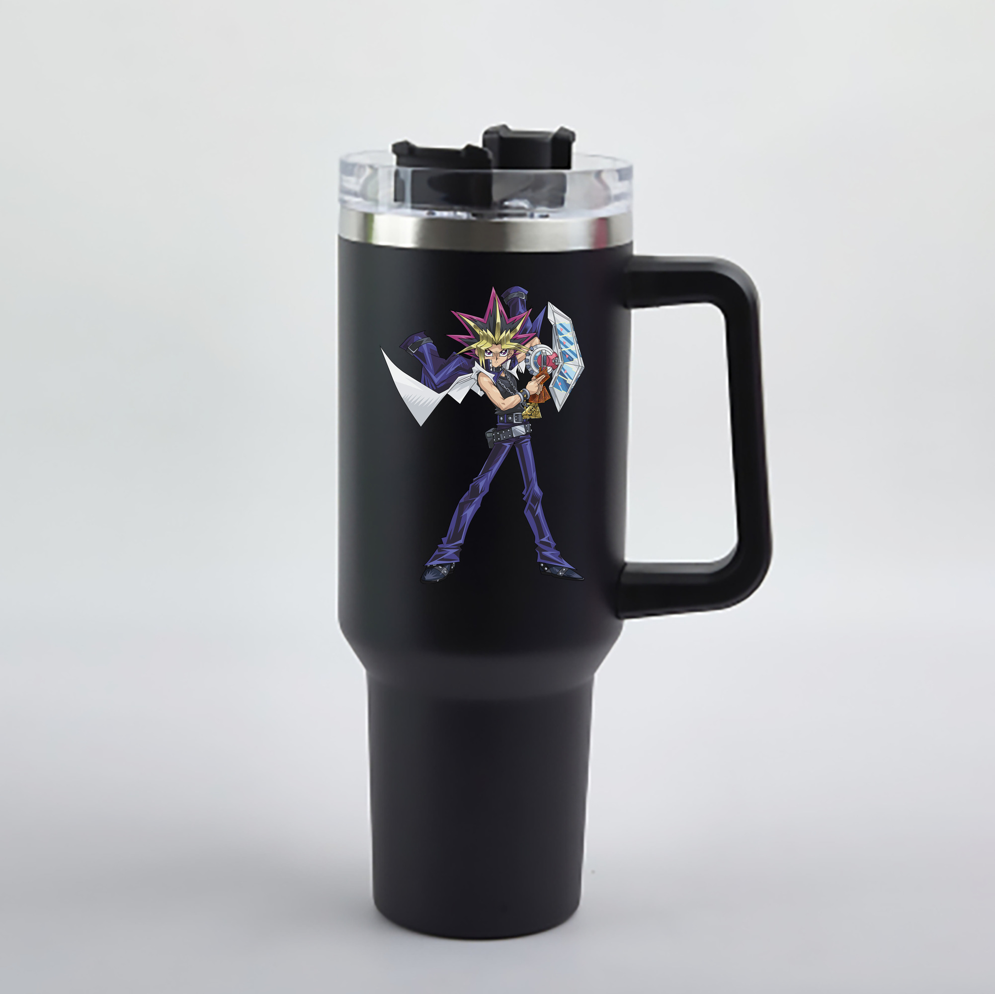 （画像用） 遊☆戯☆王 Yu-Gi-Oh! 1200mL車用タンブラー - クリスタルステッカー（プラスチックストロー付き）