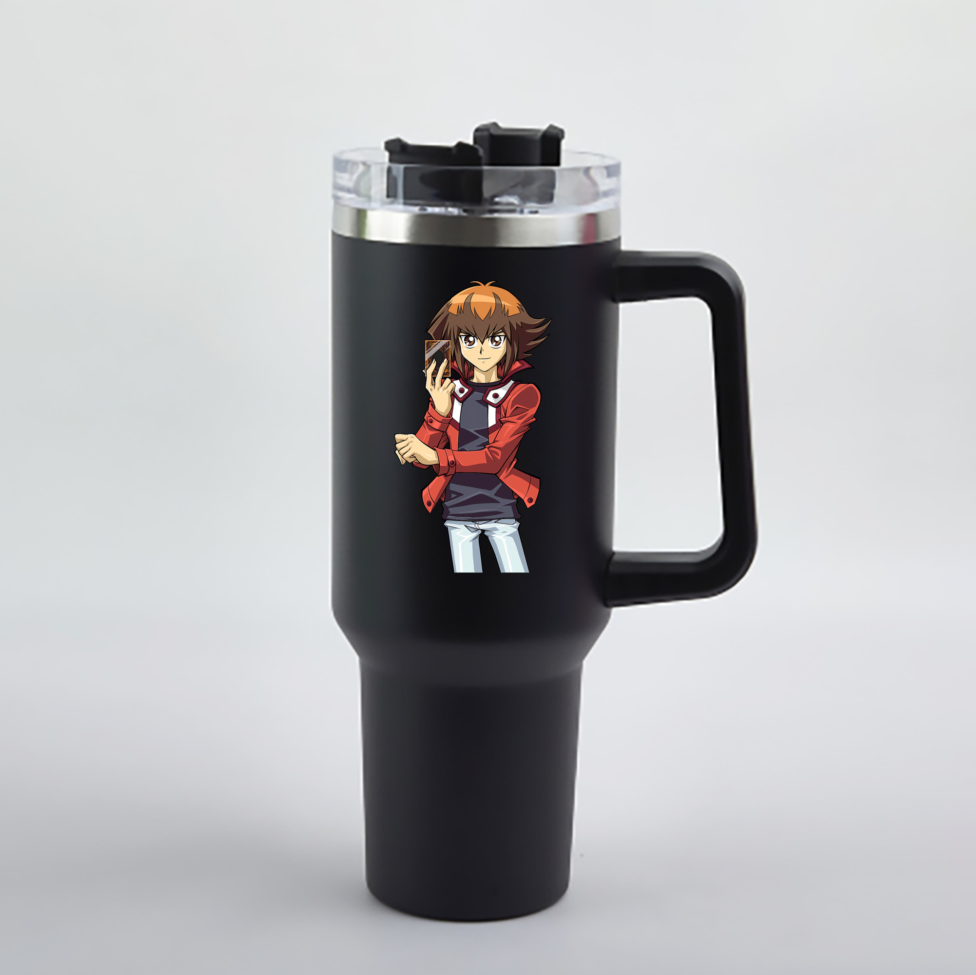 （画像用） 遊☆戯☆王 Yu-Gi-Oh! 1200mL車用タンブラー - クリスタルステッカー（プラスチックストロー付き）