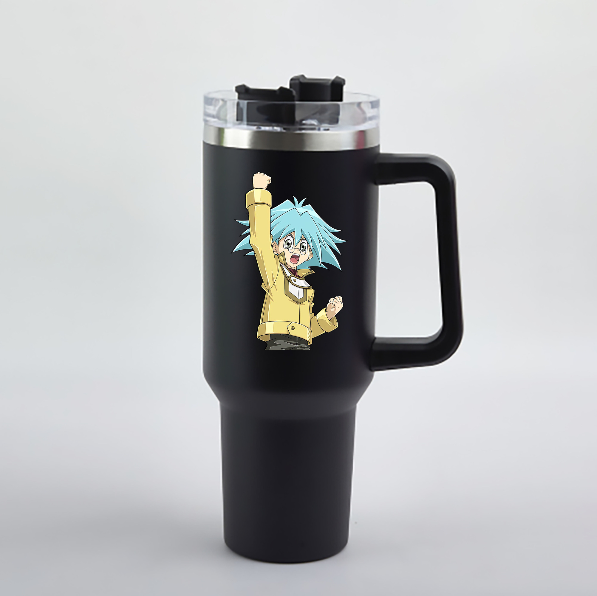 （画像用） 遊☆戯☆王 Yu-Gi-Oh! 1200mL車用タンブラー - クリスタルステッカー（プラスチックストロー付き）