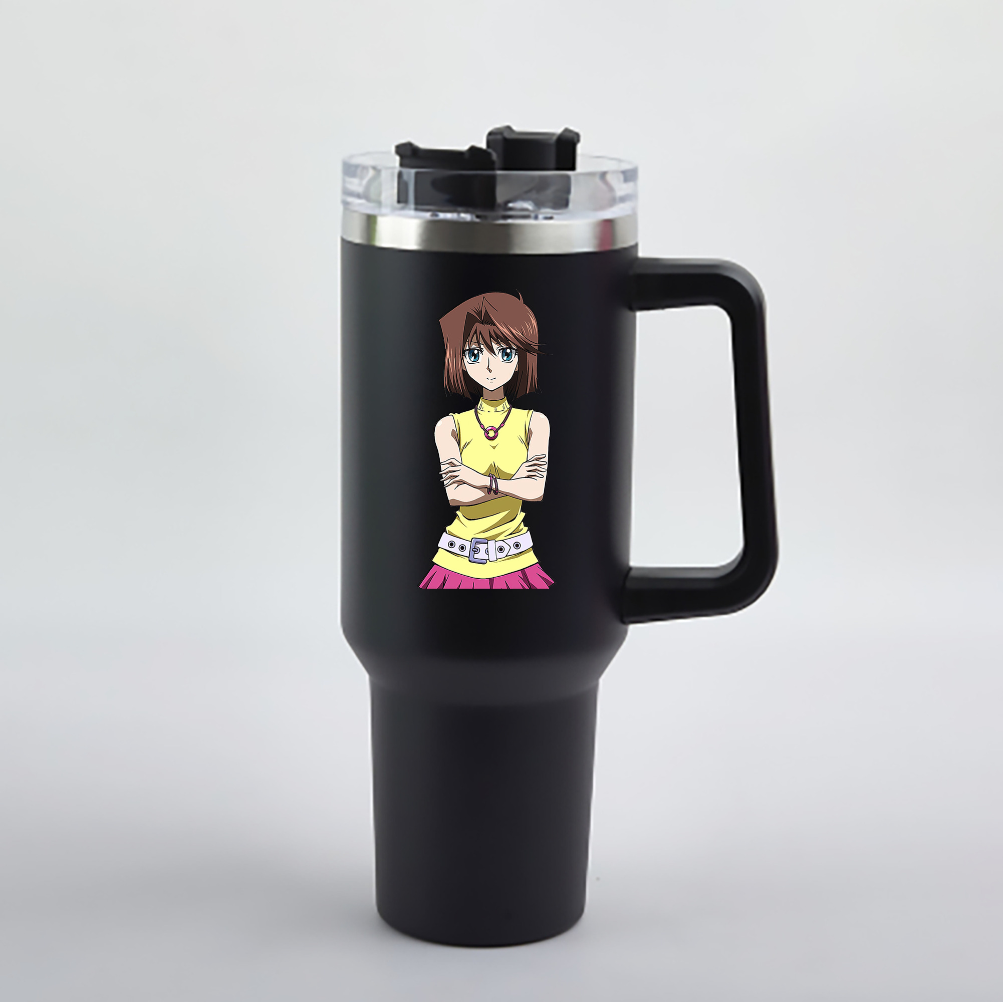 （画像用） 遊☆戯☆王 Yu-Gi-Oh! 1200mL車用タンブラー - クリスタルステッカー（プラスチックストロー付き）