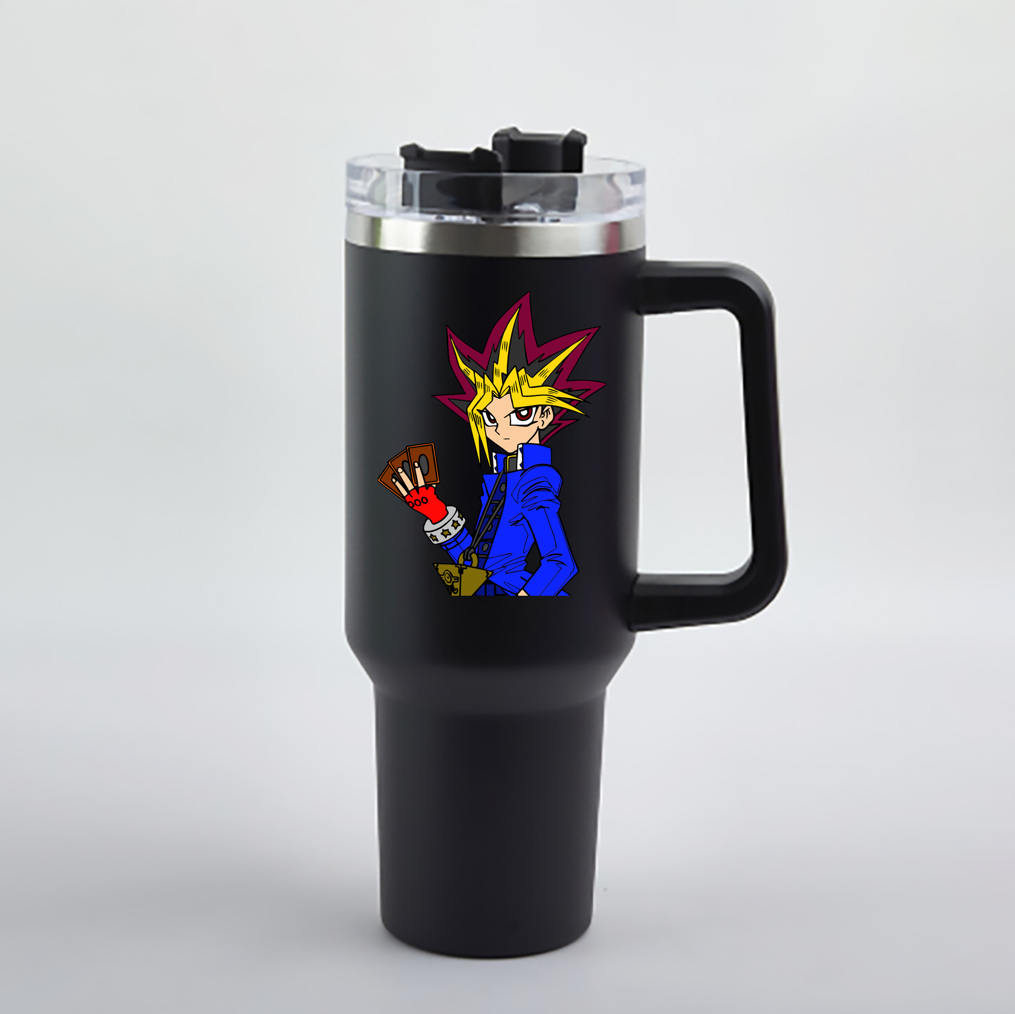 （画像用） 遊☆戯☆王 Yu-Gi-Oh! 1200mL車用タンブラー - クリスタルステッカー（プラスチックストロー付き）