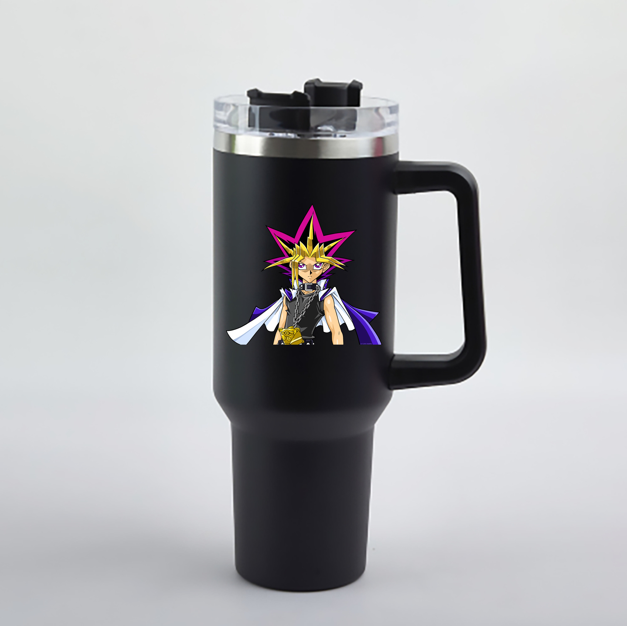 （画像用） 遊☆戯☆王 Yu-Gi-Oh! 1200mL車用タンブラー - クリスタルステッカー（プラスチックストロー付き）