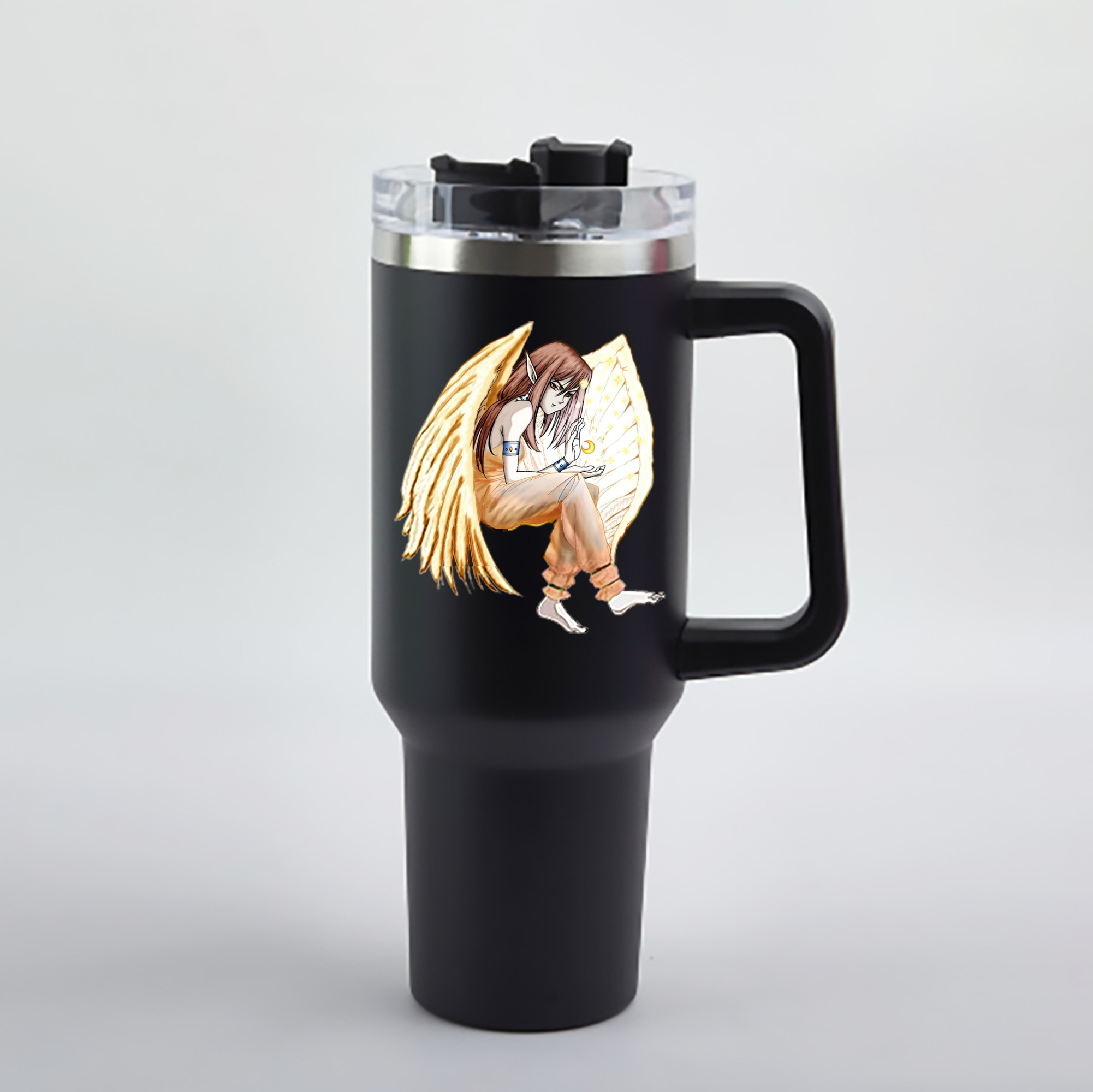 （画像用） 遊☆戯☆王 Yu-Gi-Oh! 1200mL車用タンブラー - クリスタルステッカー（プラスチックストロー付き）