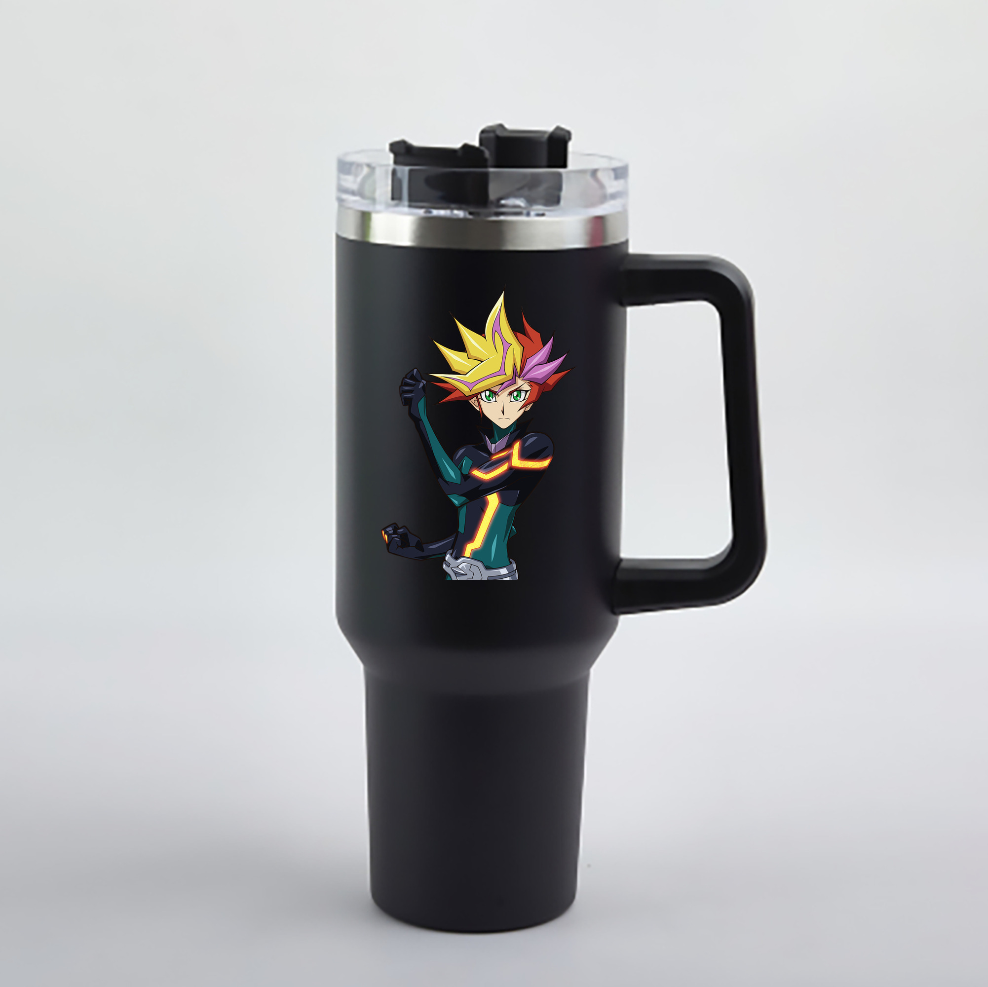 （画像用） 遊☆戯☆王 Yu-Gi-Oh! 1200mL車用タンブラー - クリスタルステッカー（プラスチックストロー付き）