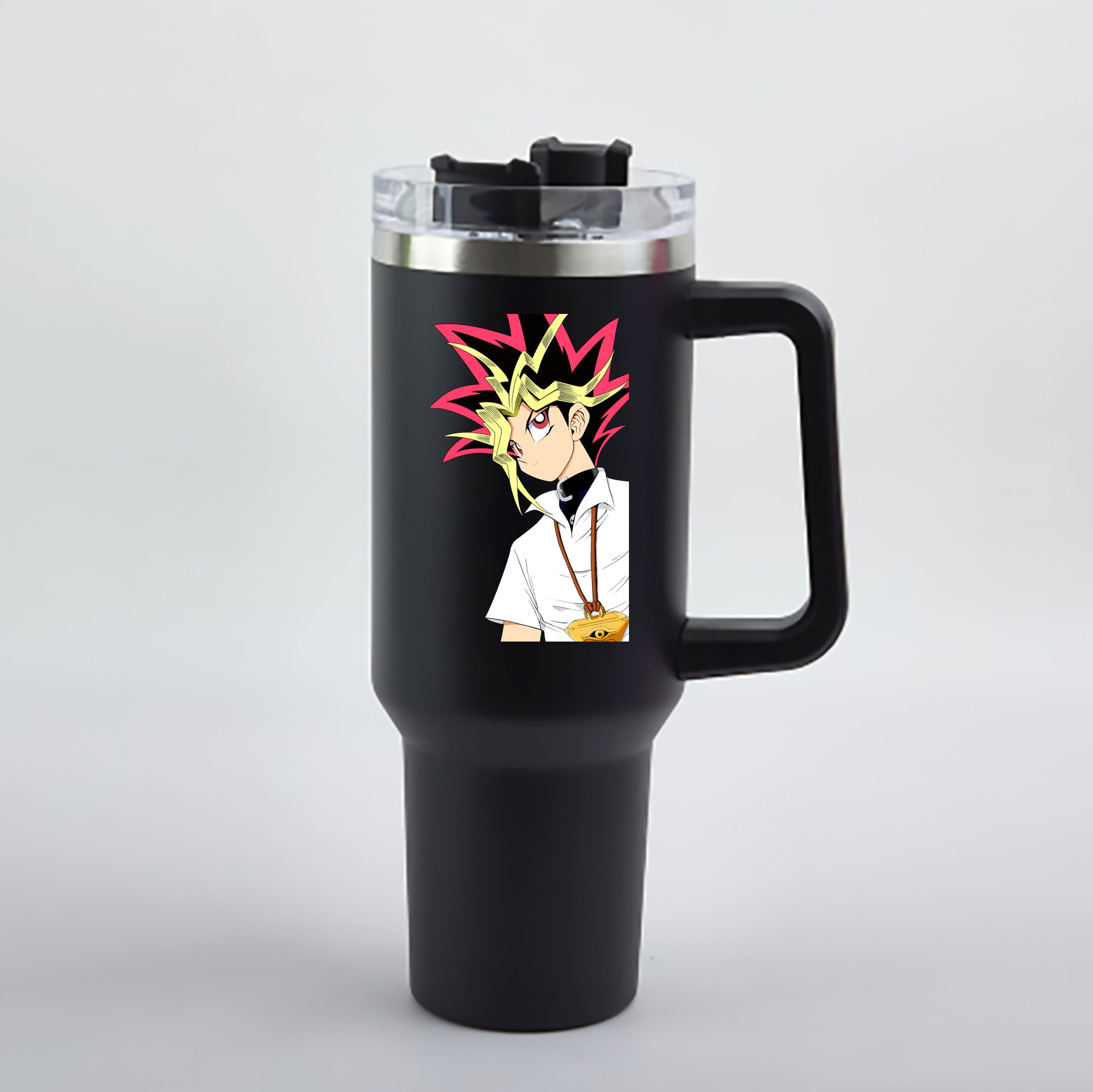 （画像用） 遊☆戯☆王 Yu-Gi-Oh! 1200mL車用タンブラー - クリスタルステッカー（プラスチックストロー付き）