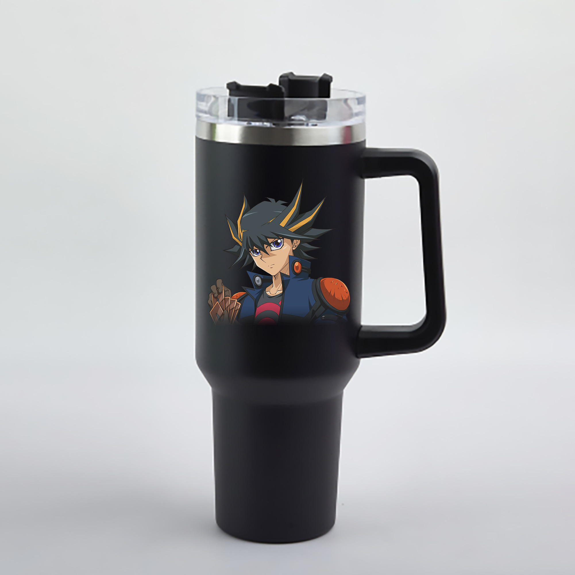 （画像用） 遊☆戯☆王 Yu-Gi-Oh! 1200mL車用タンブラー - クリスタルステッカー（プラスチックストロー付き）