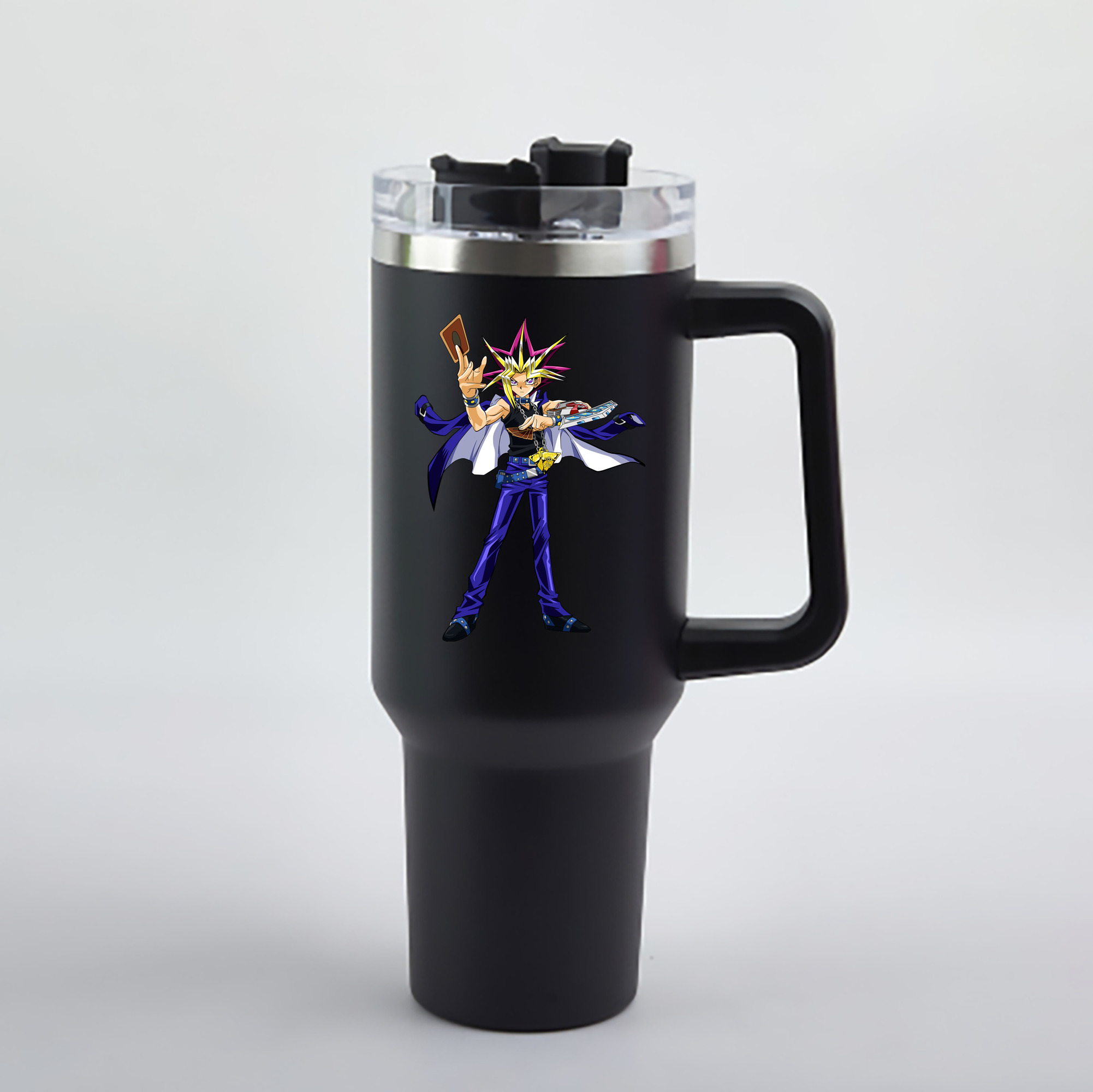（画像用） 遊☆戯☆王 Yu-Gi-Oh! 1200mL車用タンブラー - クリスタルステッカー（プラスチックストロー付き）