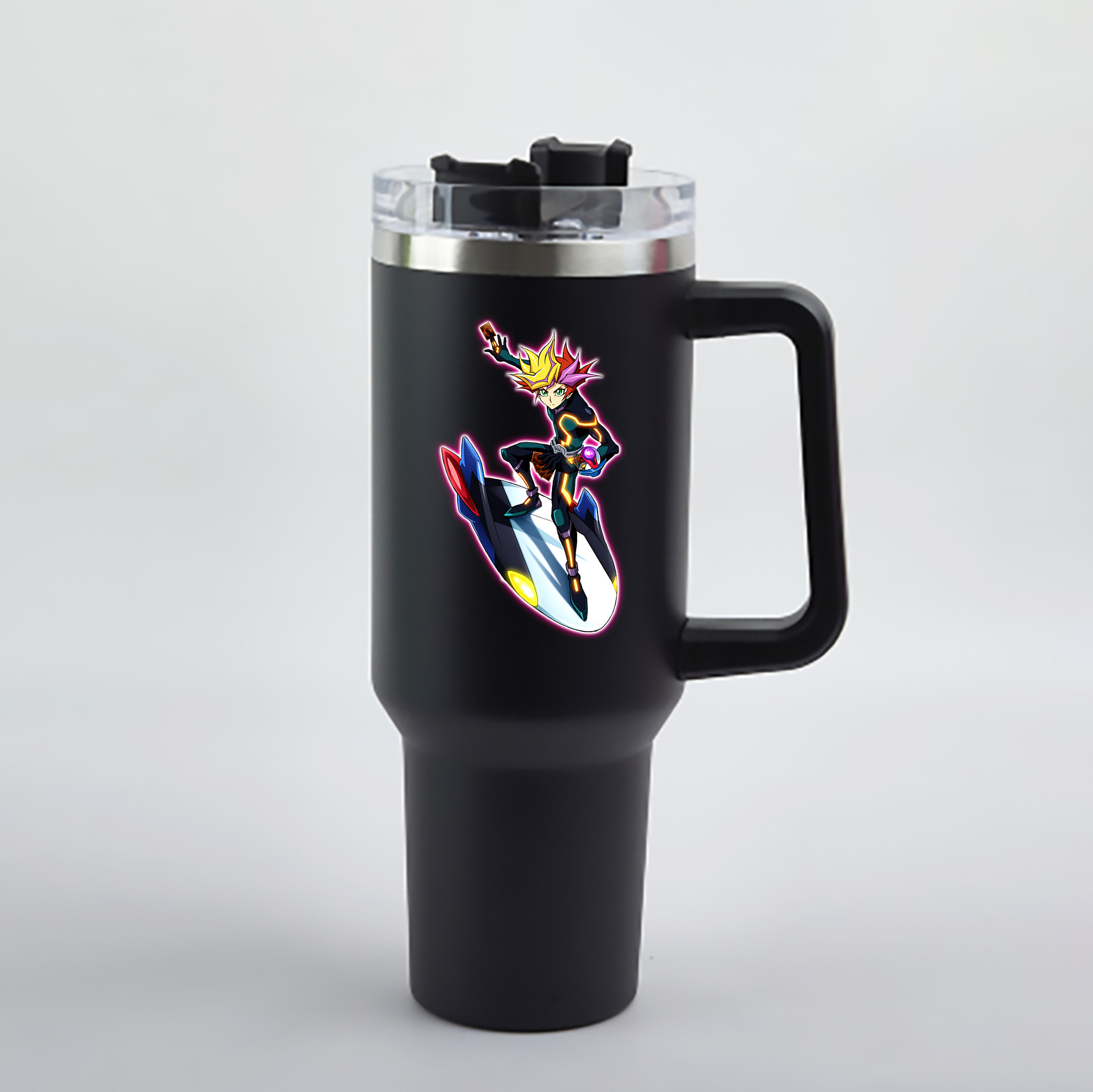 （画像用） 遊☆戯☆王 Yu-Gi-Oh! 1200mL車用タンブラー - クリスタルステッカー（プラスチックストロー付き）