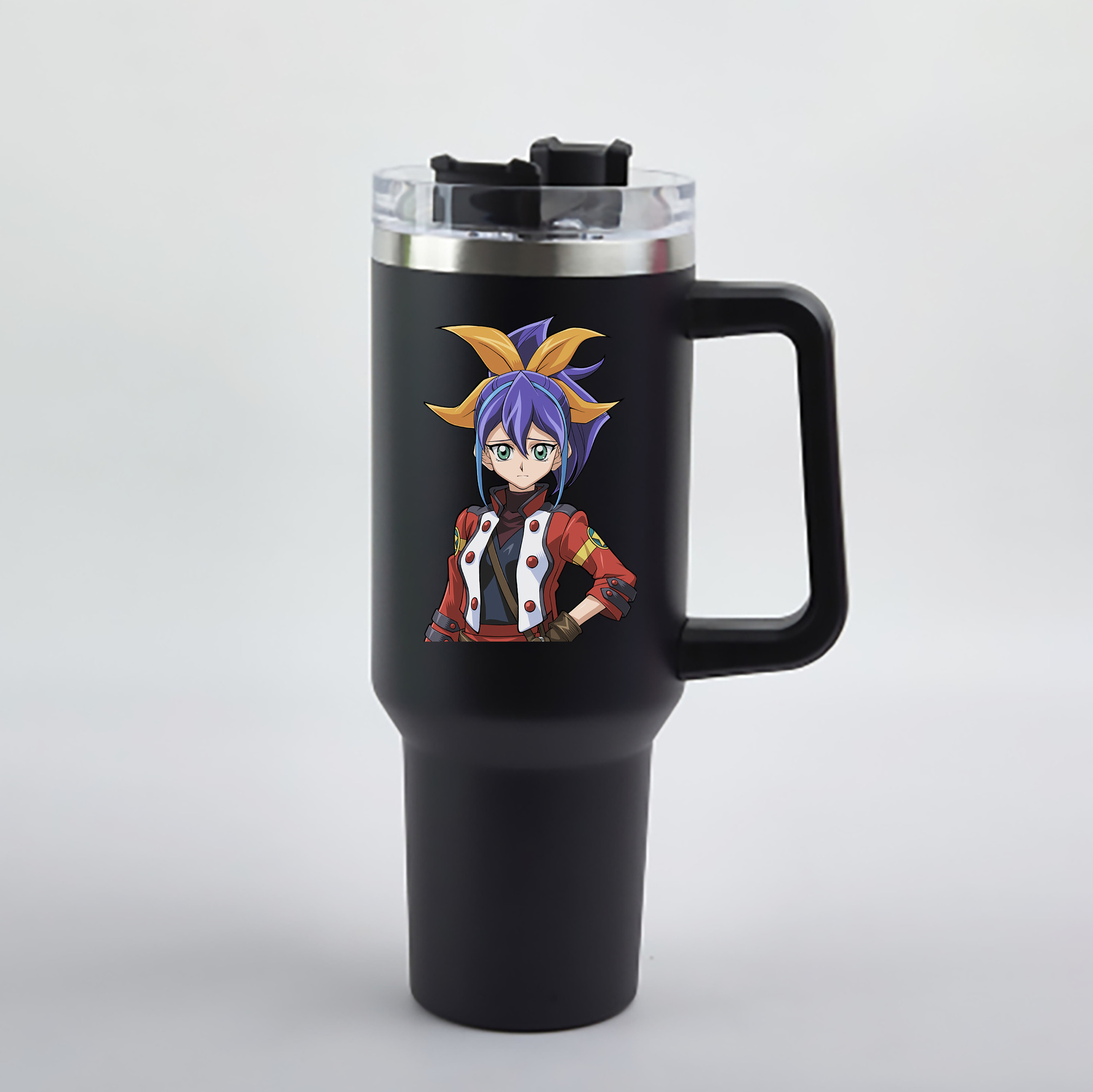 （画像用） 遊☆戯☆王 Yu-Gi-Oh! 1200mL車用タンブラー - クリスタルステッカー（プラスチックストロー付き）