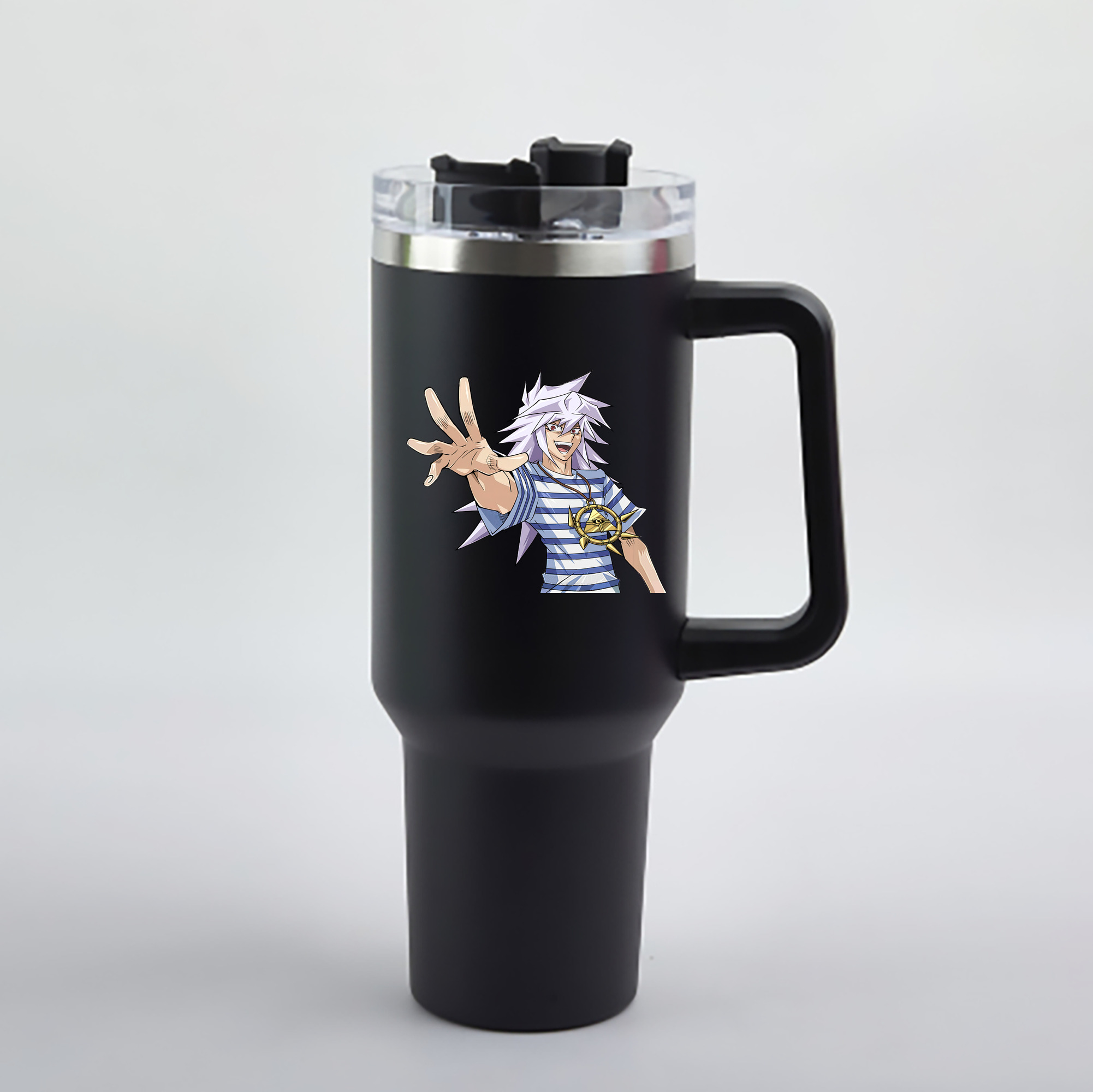 （画像用） 遊☆戯☆王 Yu-Gi-Oh! 1200mL車用タンブラー - クリスタルステッカー（プラスチックストロー付き）